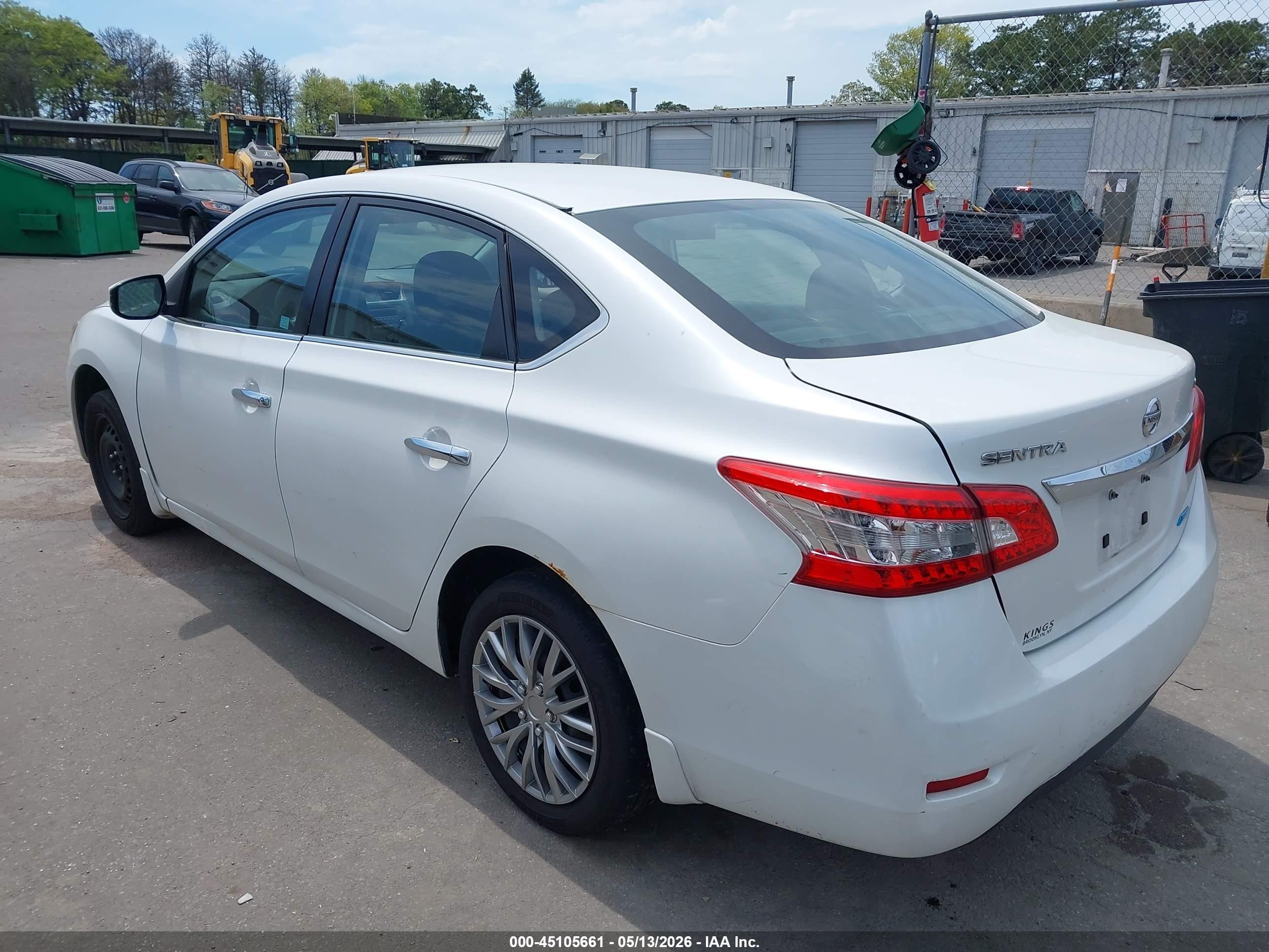 2013 Nissan Sentra Sv White vin: 3N1AB7AP5DL784481
