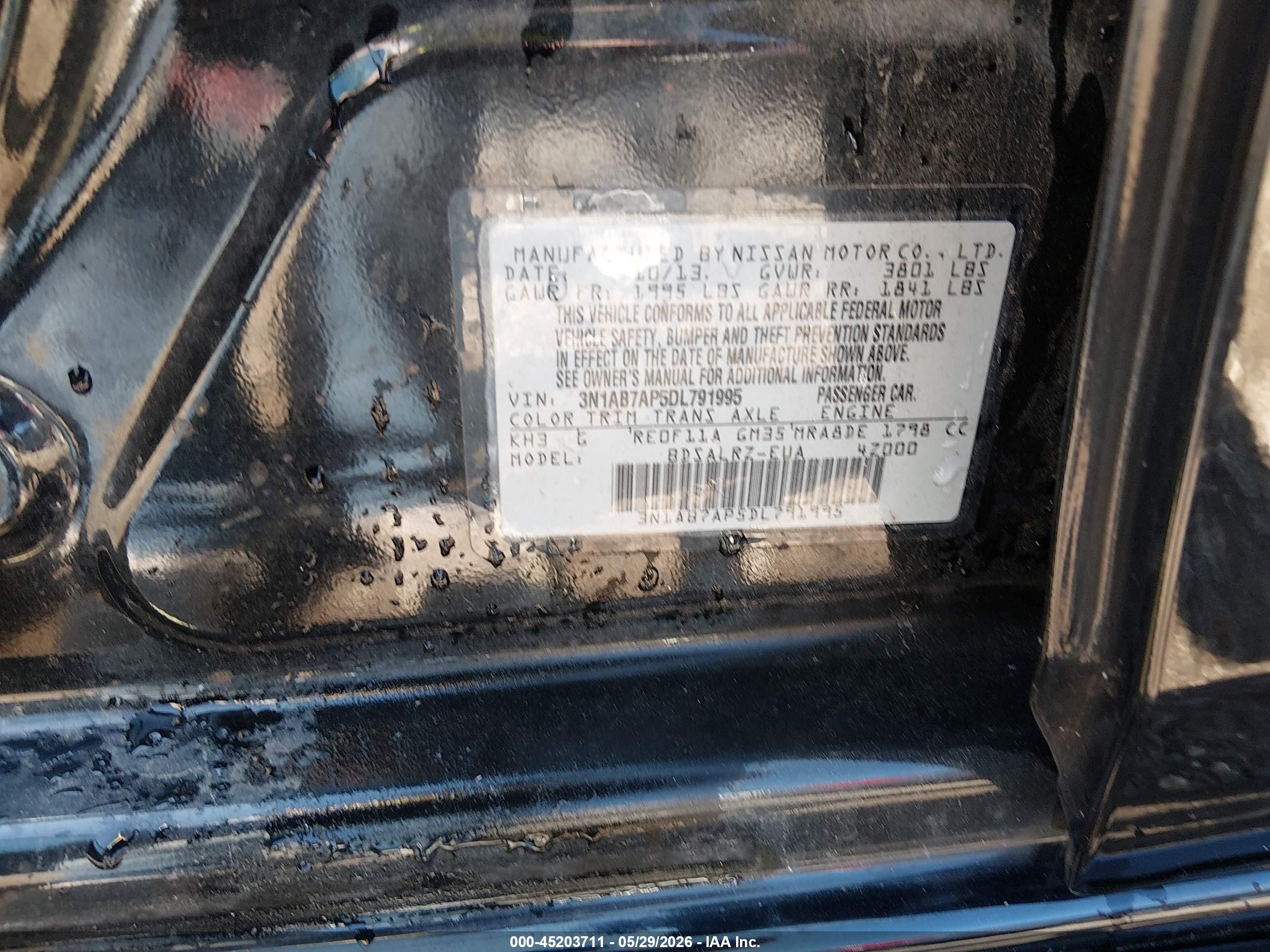 2013 Nissan Sentra Sr Black vin: 3N1AB7AP5DL791995