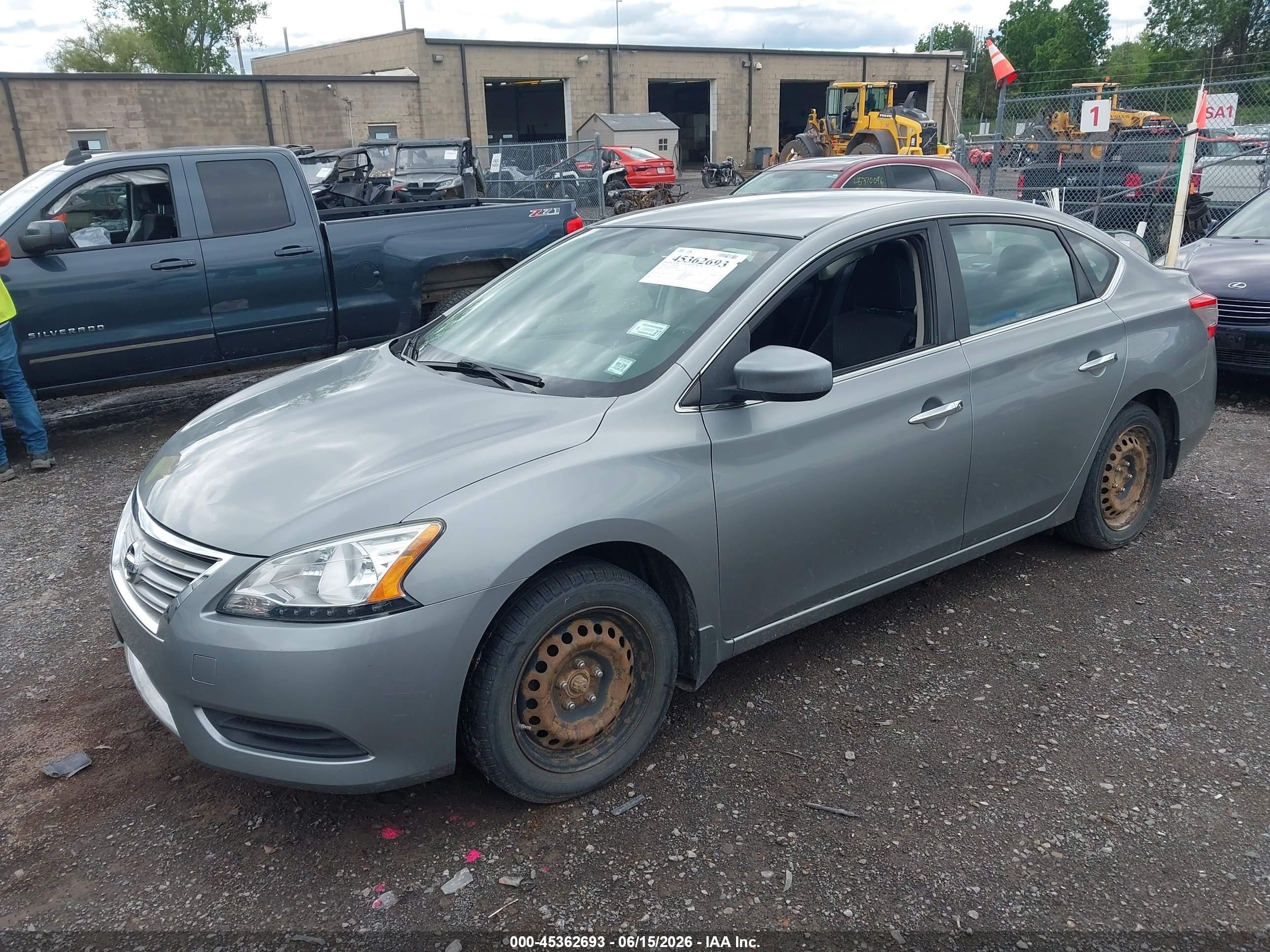 2014 Nissan Sentra Sv Silver vin: 3N1AB7AP5EL634551