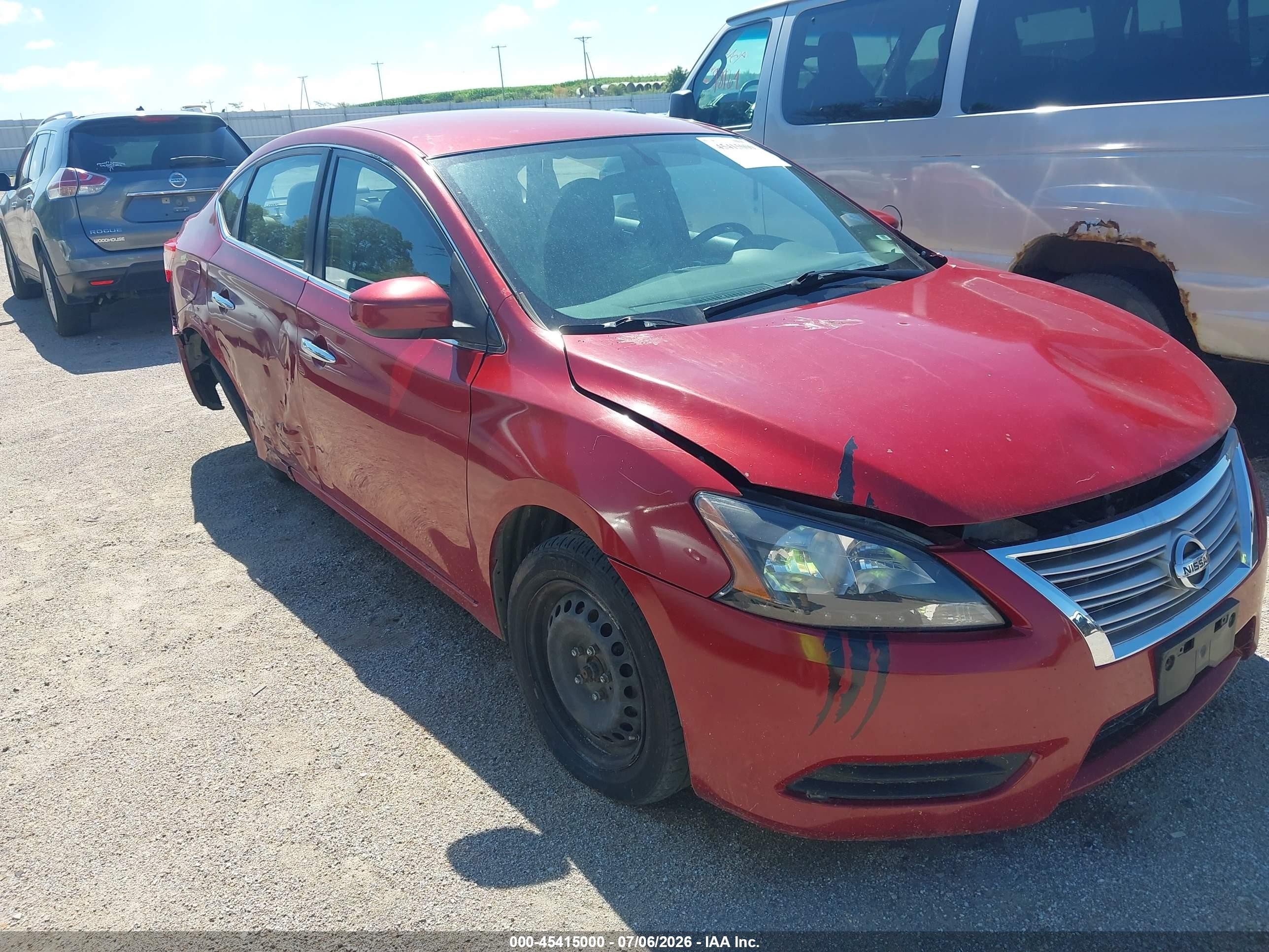 2014 Nissan Sentra Sv Red vin: 3N1AB7AP5EL642598