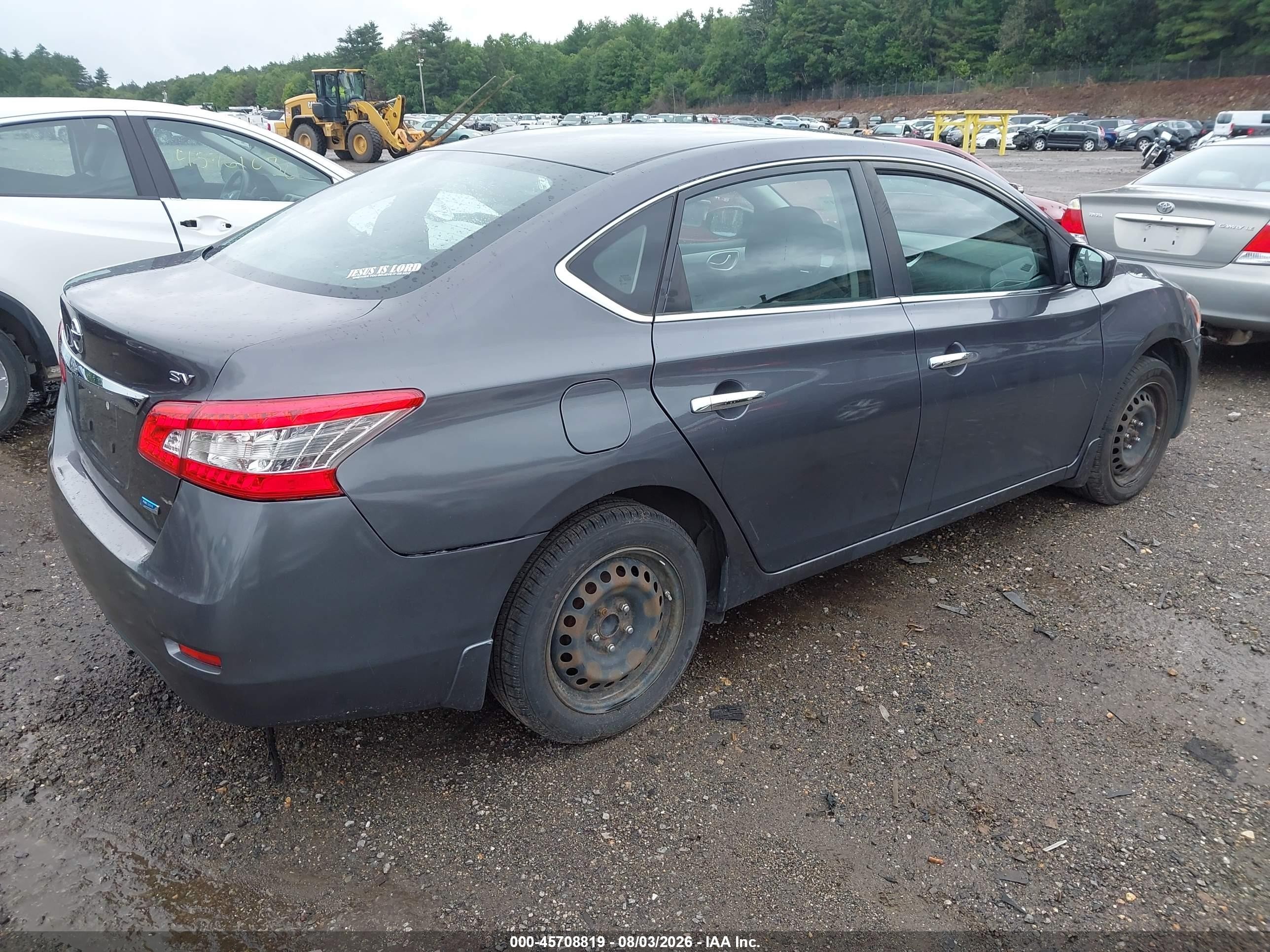 2014 Nissan Sentra Fe+ S/fe+ Sv/s/sl/sr/sv Gray vin: 3N1AB7AP5EL673950