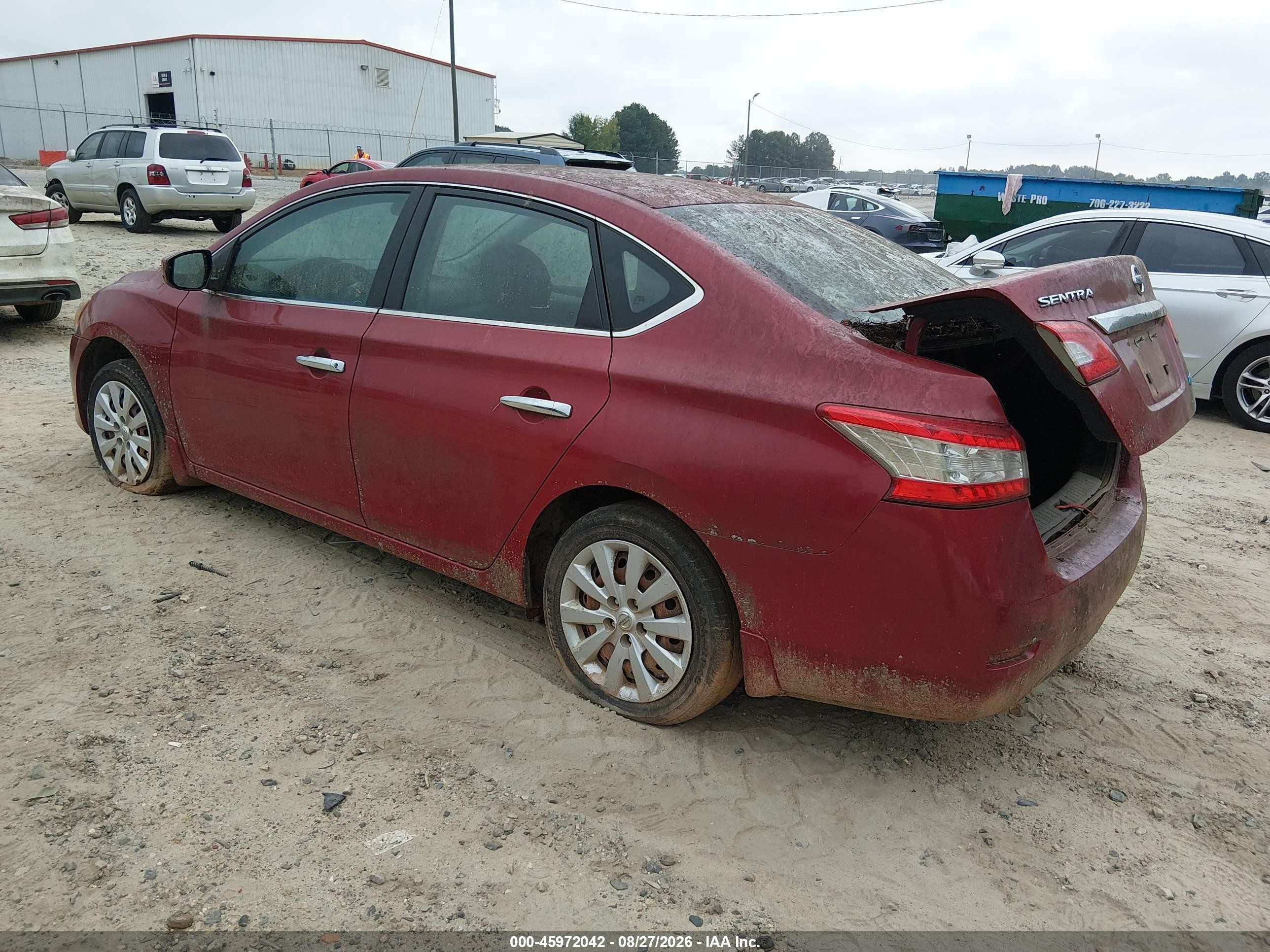2014 Nissan Sentra Sv Red vin: 3N1AB7AP5EL675715