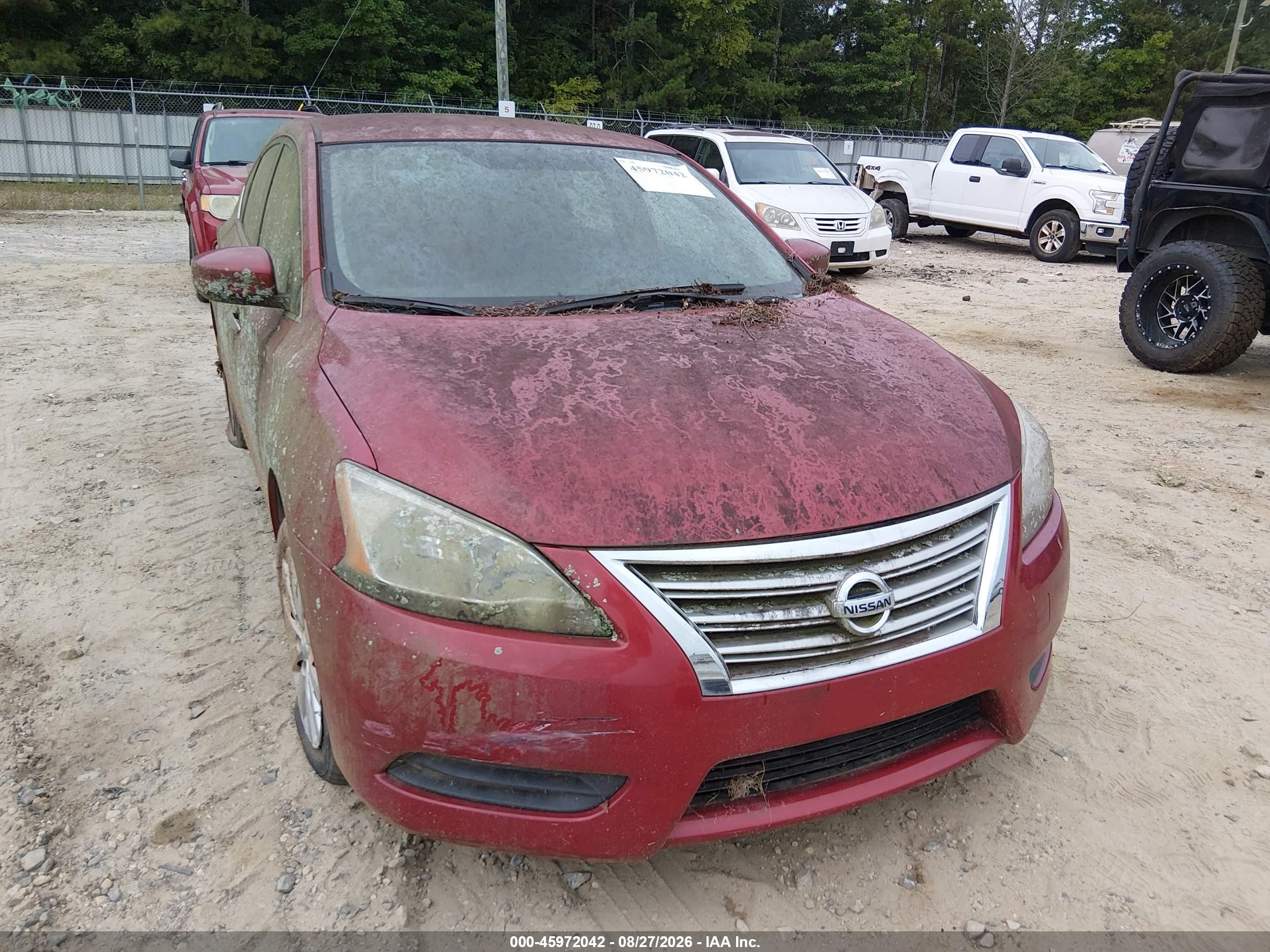 2014 Nissan Sentra Sv Red vin: 3N1AB7AP5EL675715