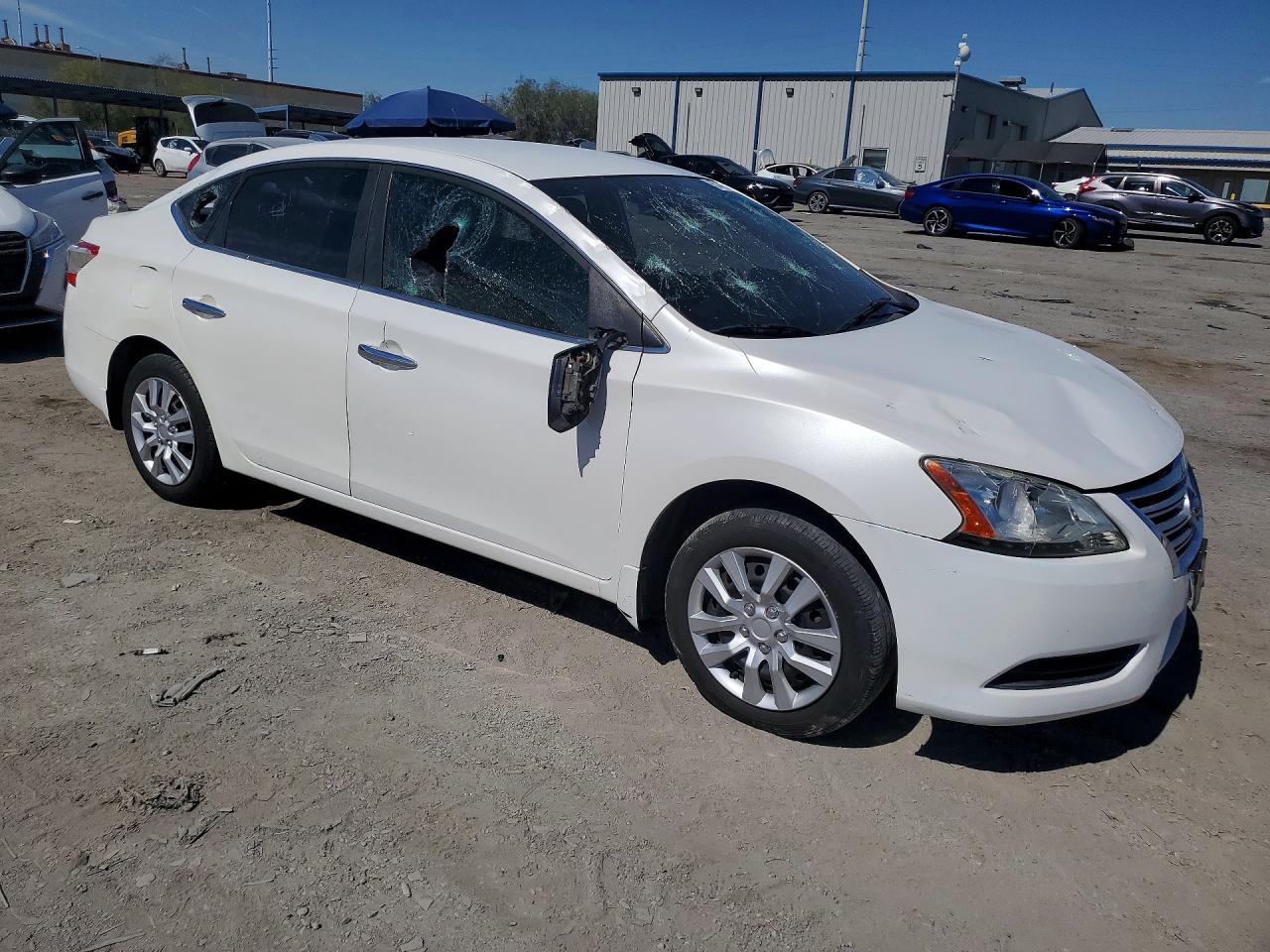 2014 Nissan Sentra S White vin: 3N1AB7AP5EL684592
