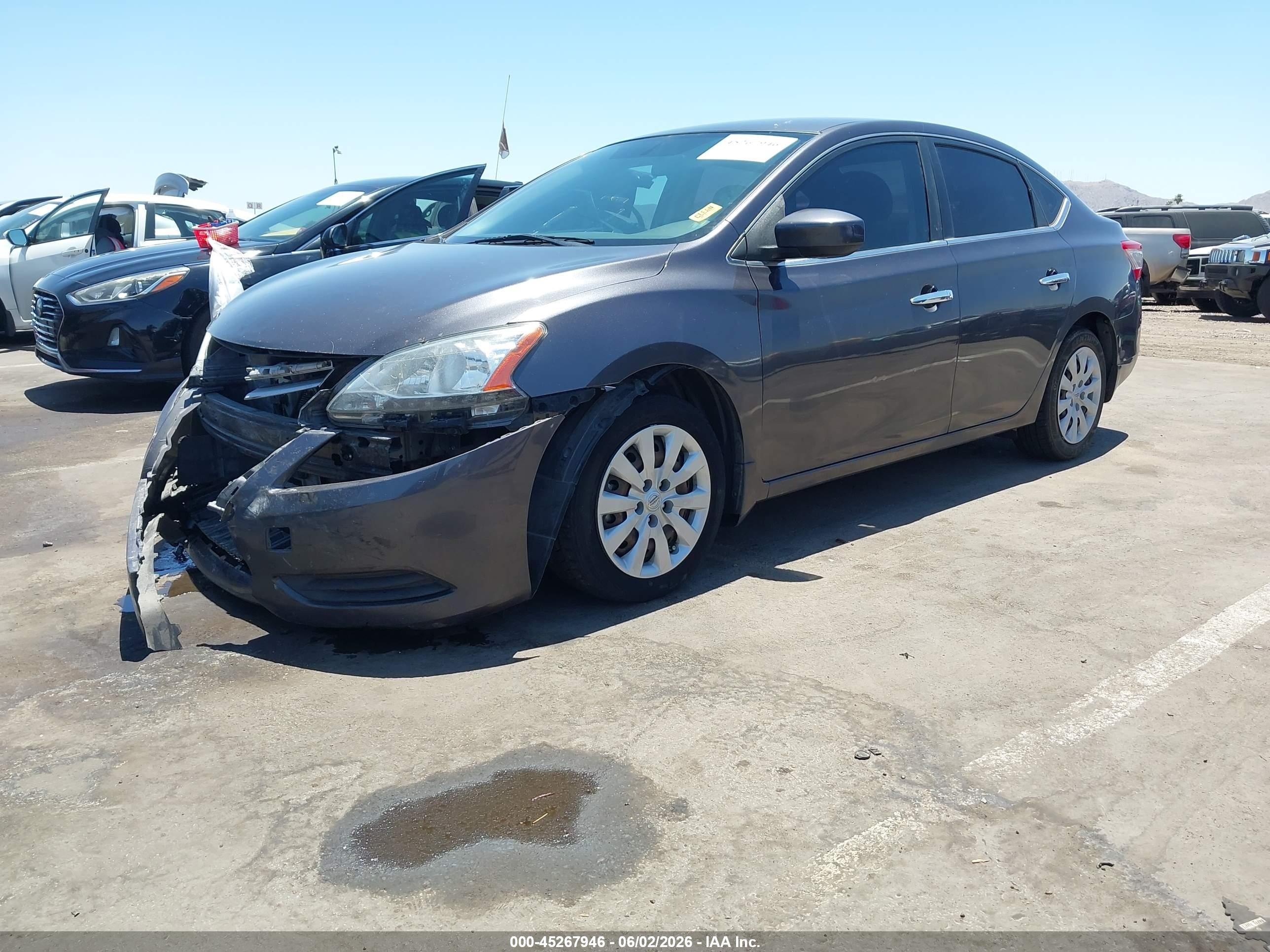 2014 Nissan Sentra Sv Gray vin: 3N1AB7AP5EL693387