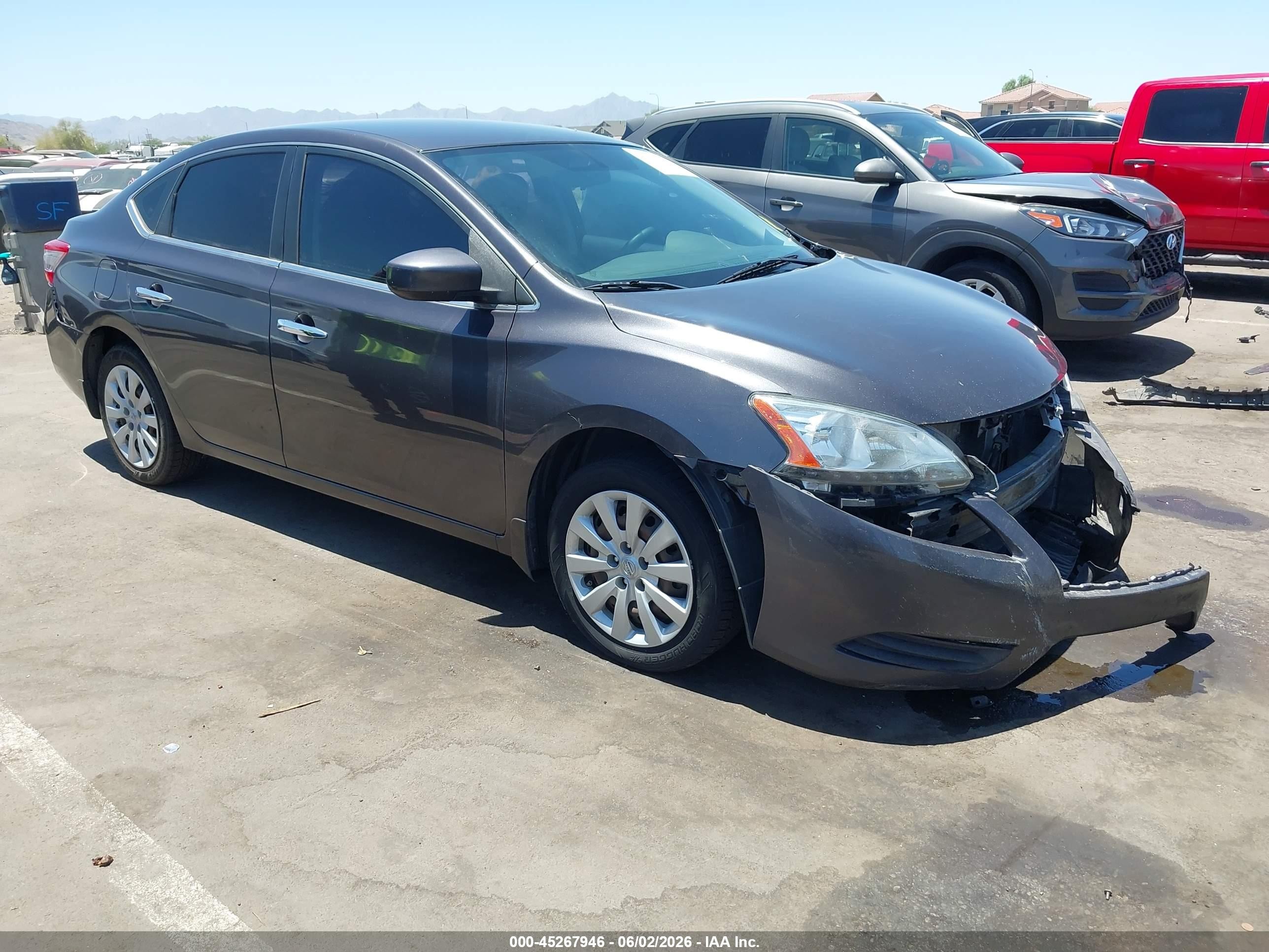 2014 Nissan Sentra Sv Gray vin: 3N1AB7AP5EL693387