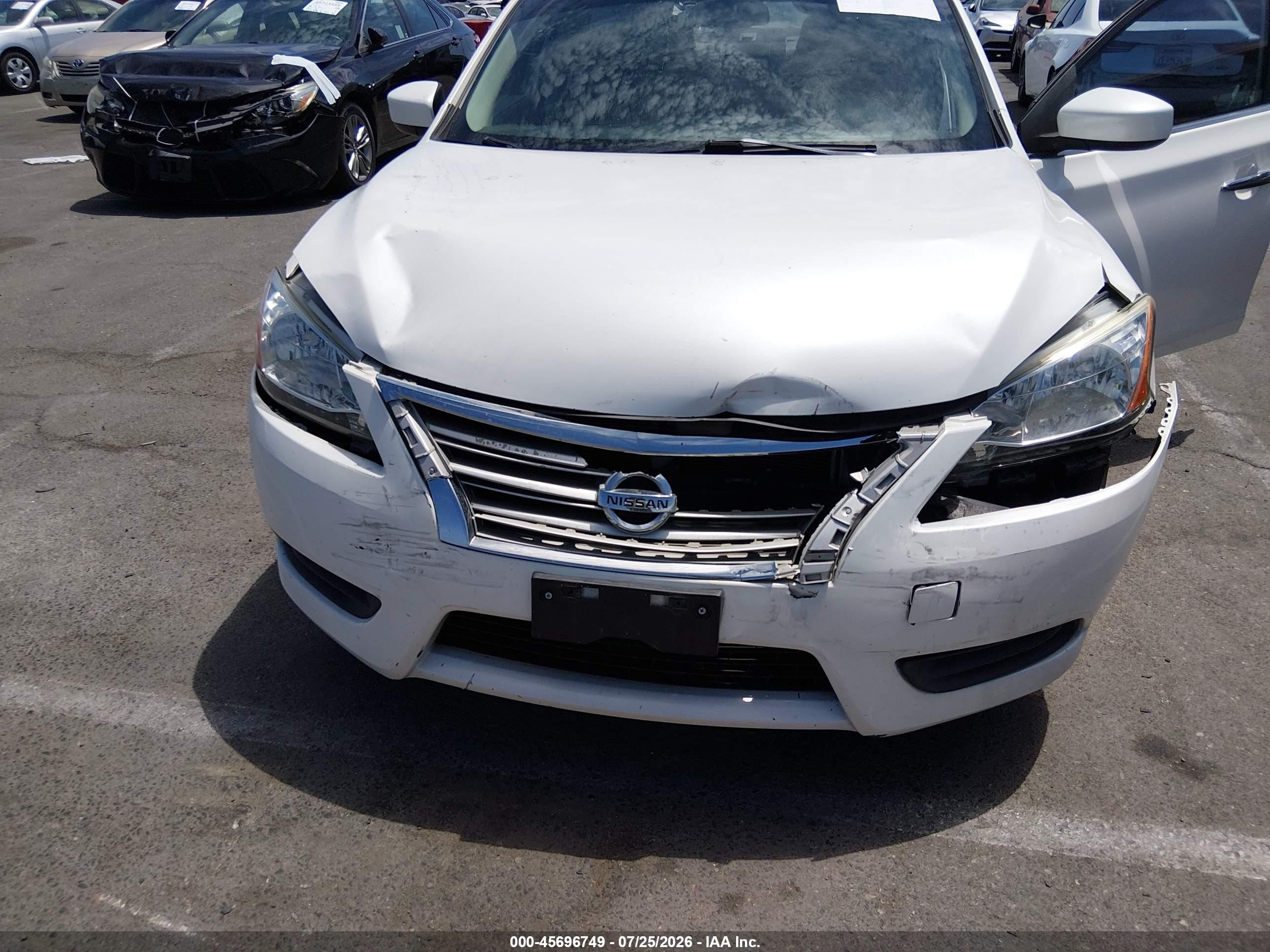 2014 Nissan Sentra Sv Белый vin: 3N1AB7AP5EL696225