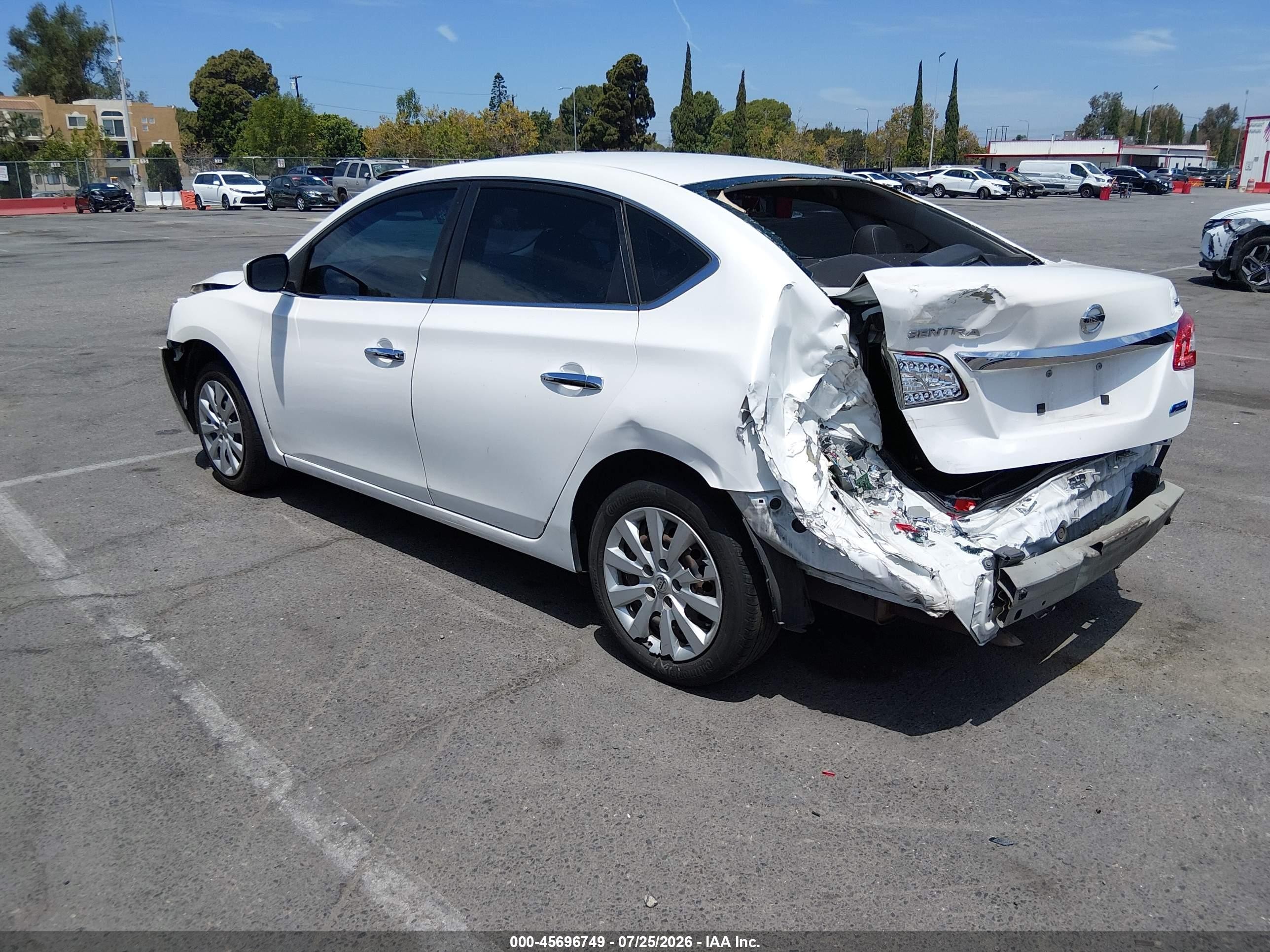 2014 Nissan Sentra Sv Белый vin: 3N1AB7AP5EL696225