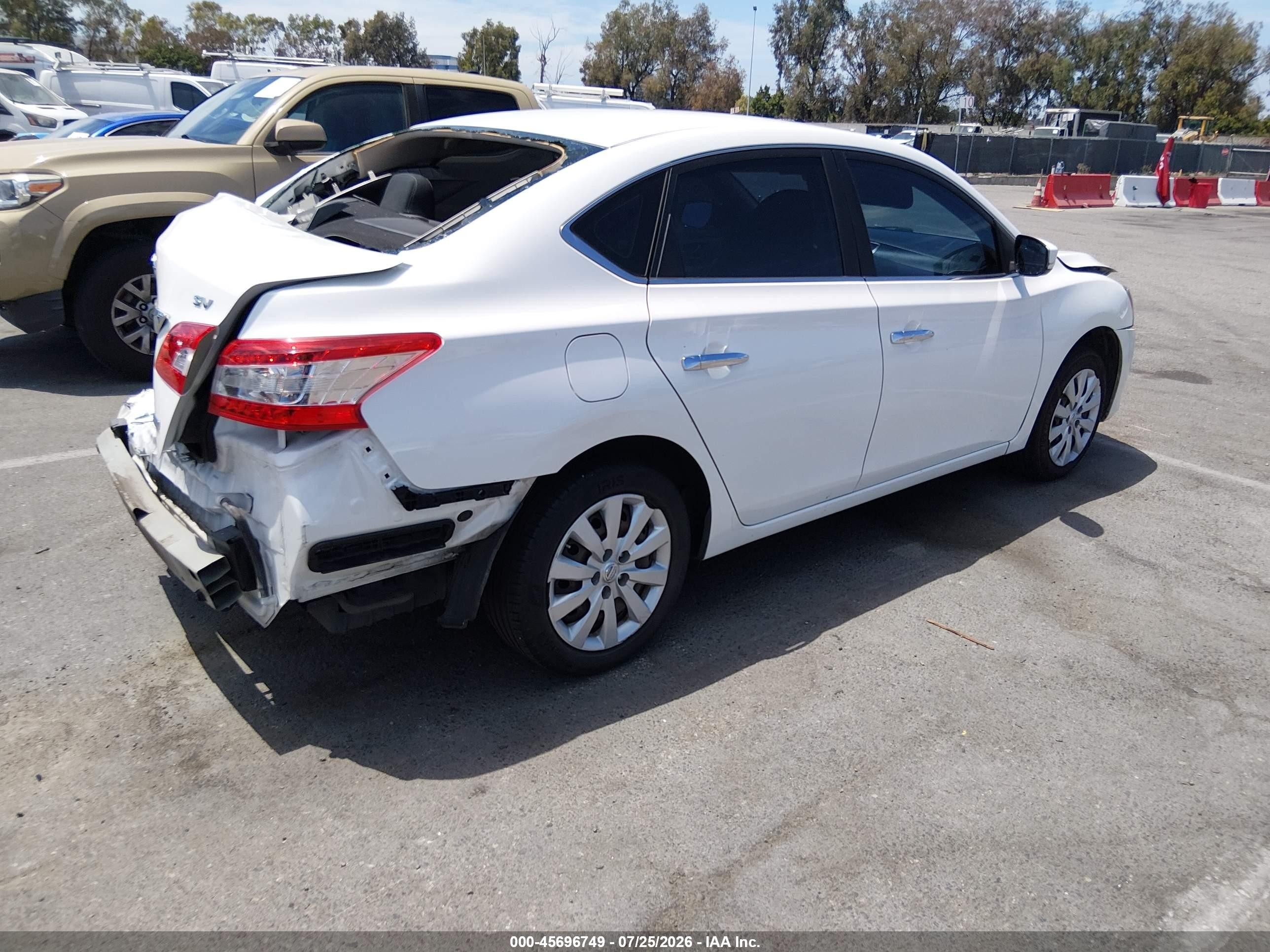 2014 Nissan Sentra Sv Белый vin: 3N1AB7AP5EL696225
