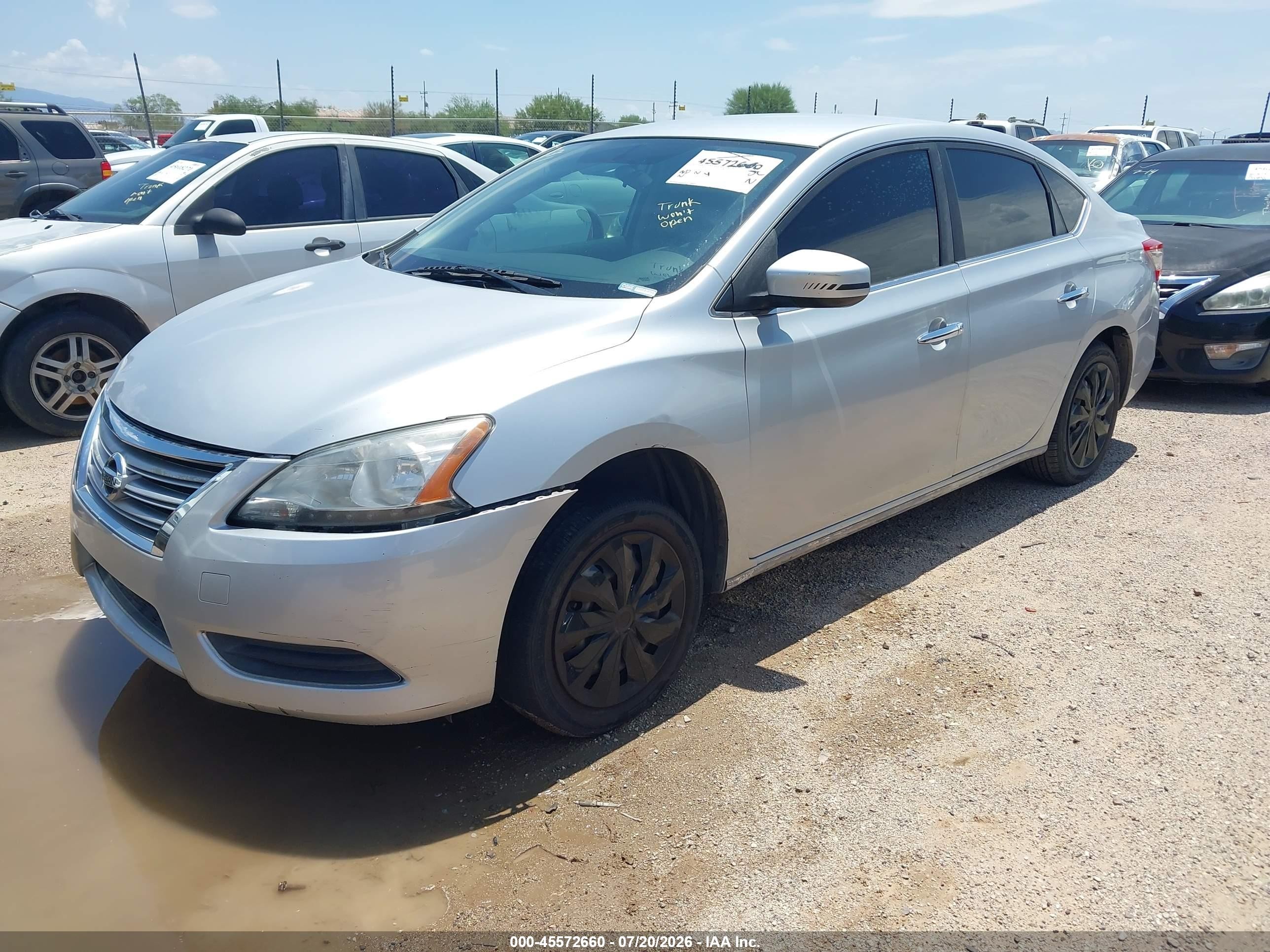 2014 Nissan Sentra S Silver vin: 3N1AB7AP5EY206126