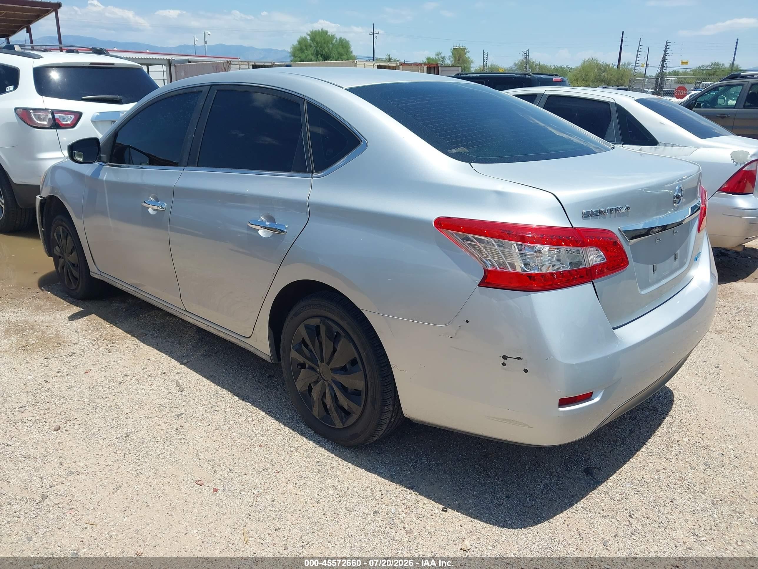 2014 Nissan Sentra S Silver vin: 3N1AB7AP5EY206126