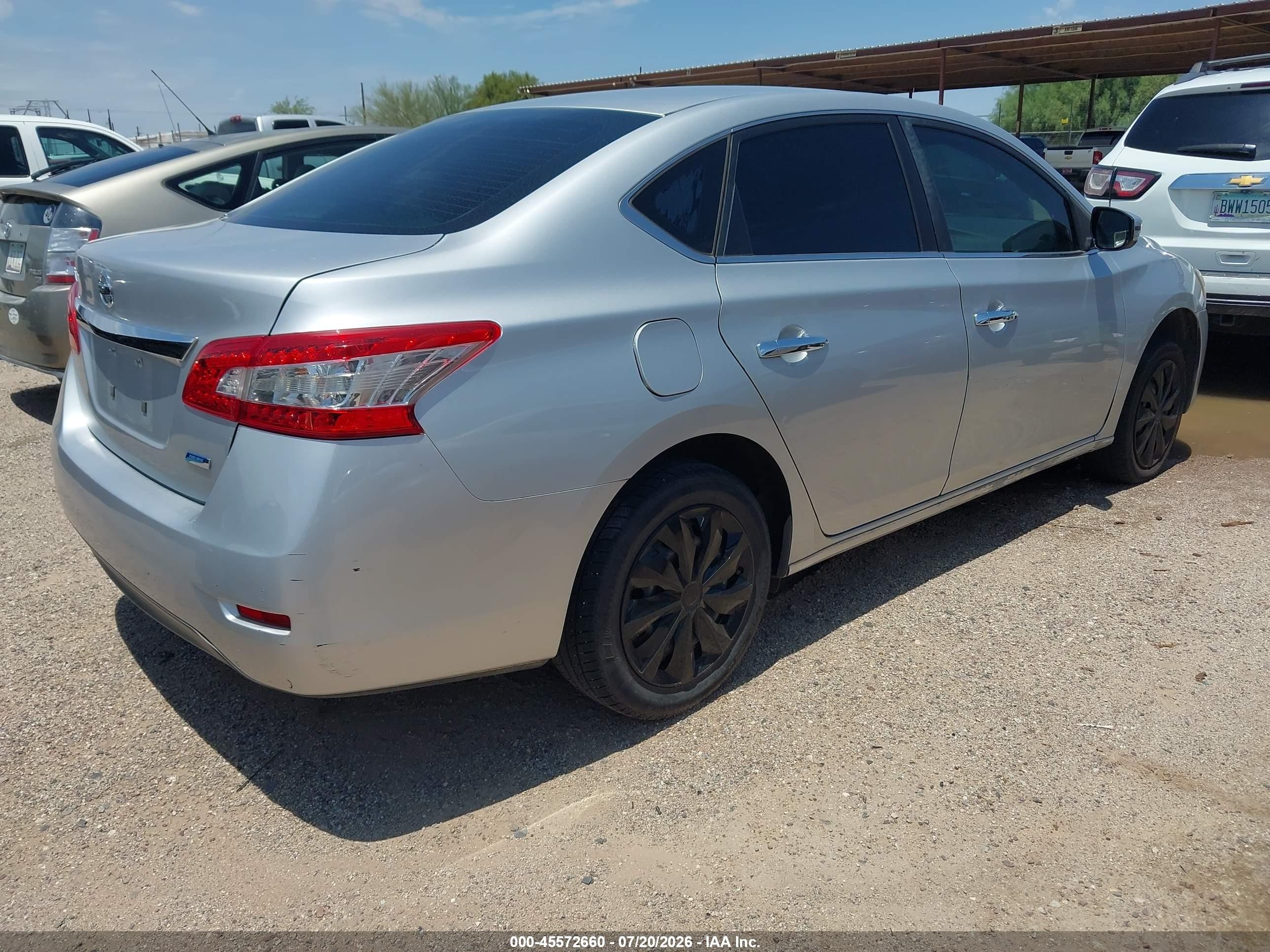 2014 Nissan Sentra S Silver vin: 3N1AB7AP5EY206126