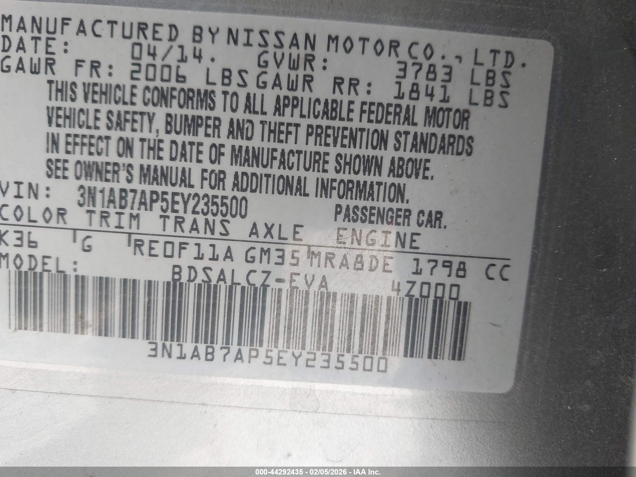 2014 Nissan Sentra S Silver vin: 3N1AB7AP5EY235500