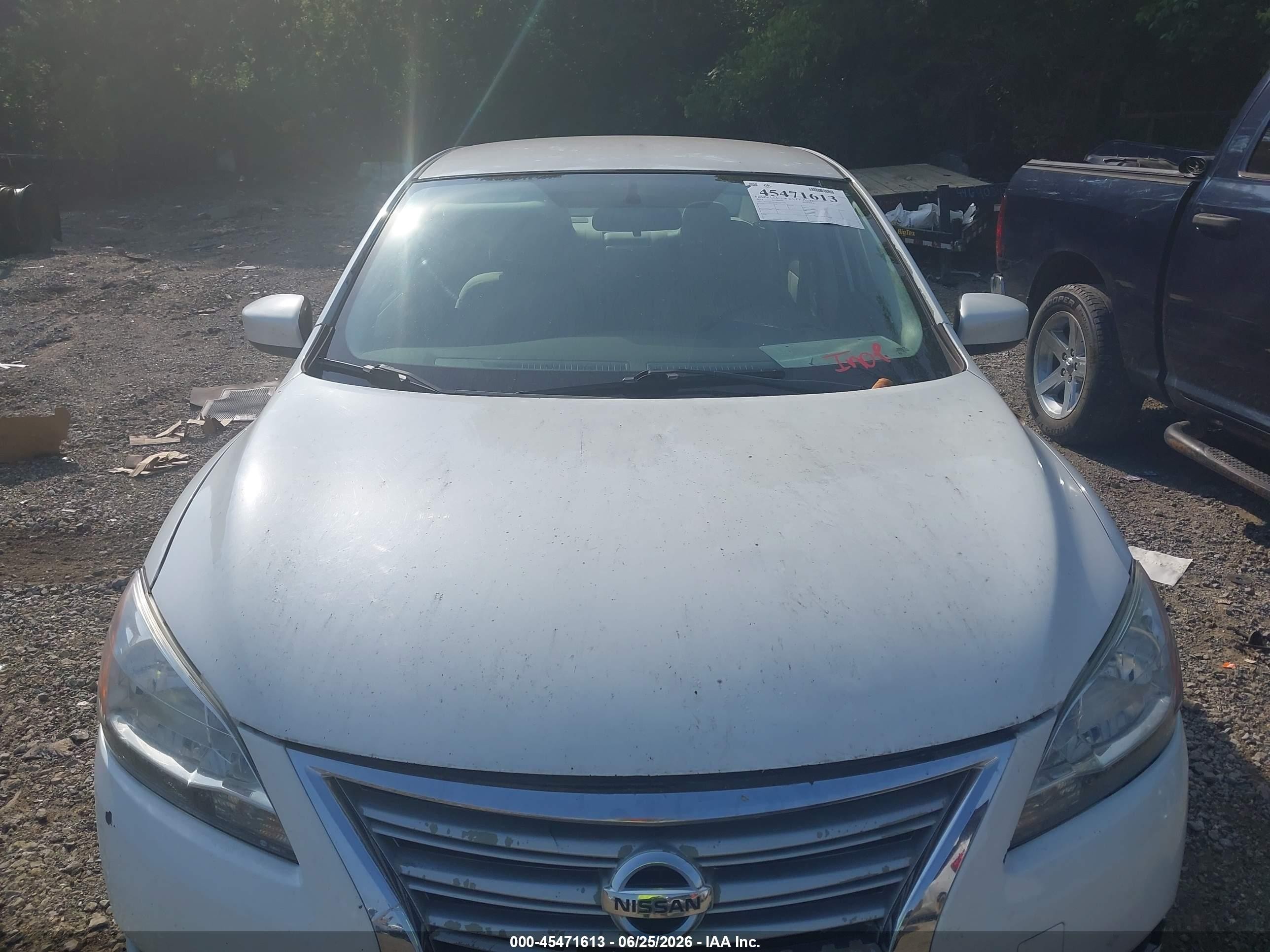 2014 Nissan Sentra Fe+ S/fe+ Sv/s/sl/sr/sv White vin: 3N1AB7AP5EY237165