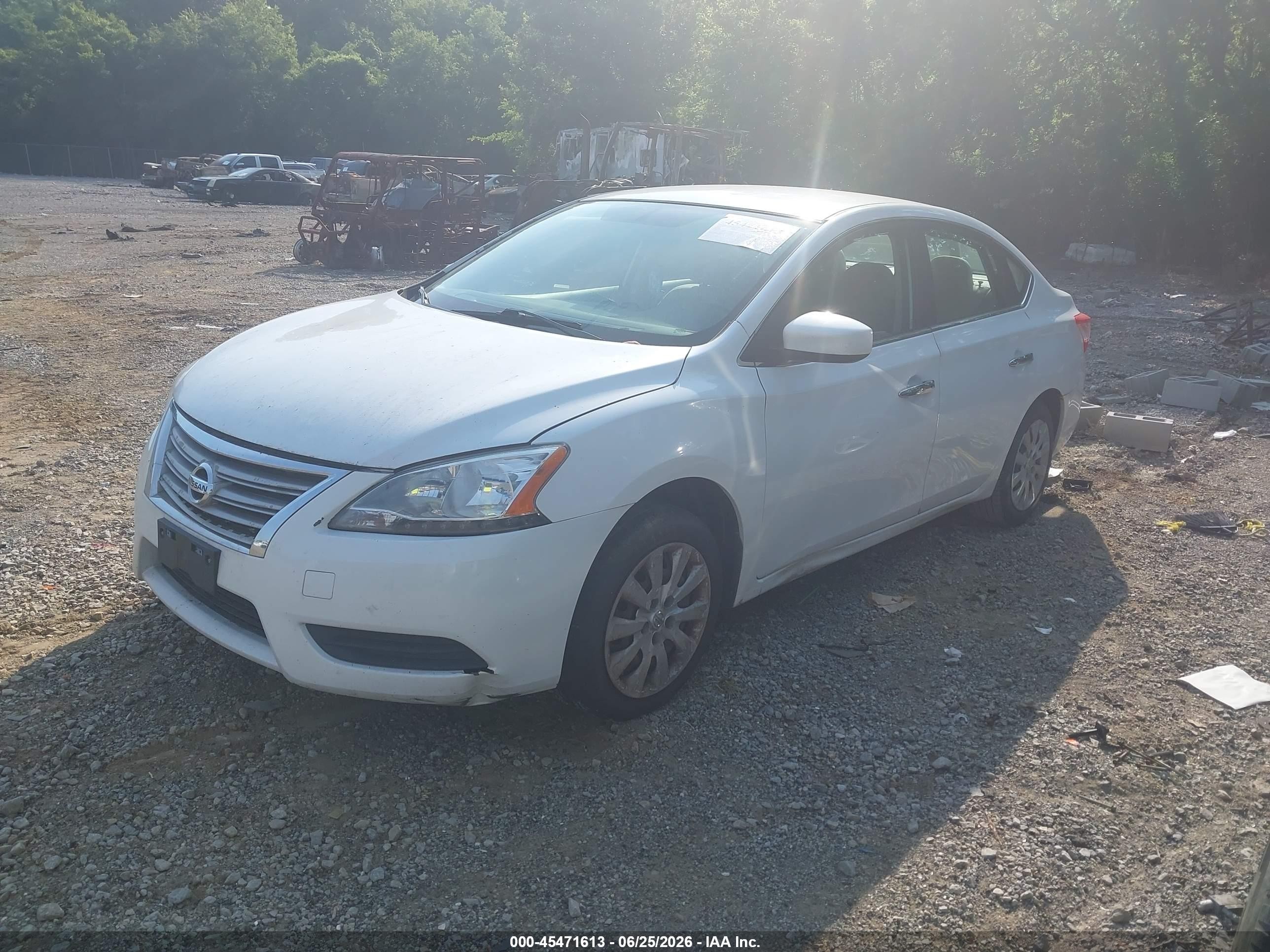 2014 Nissan Sentra Fe+ S/fe+ Sv/s/sl/sr/sv White vin: 3N1AB7AP5EY237165