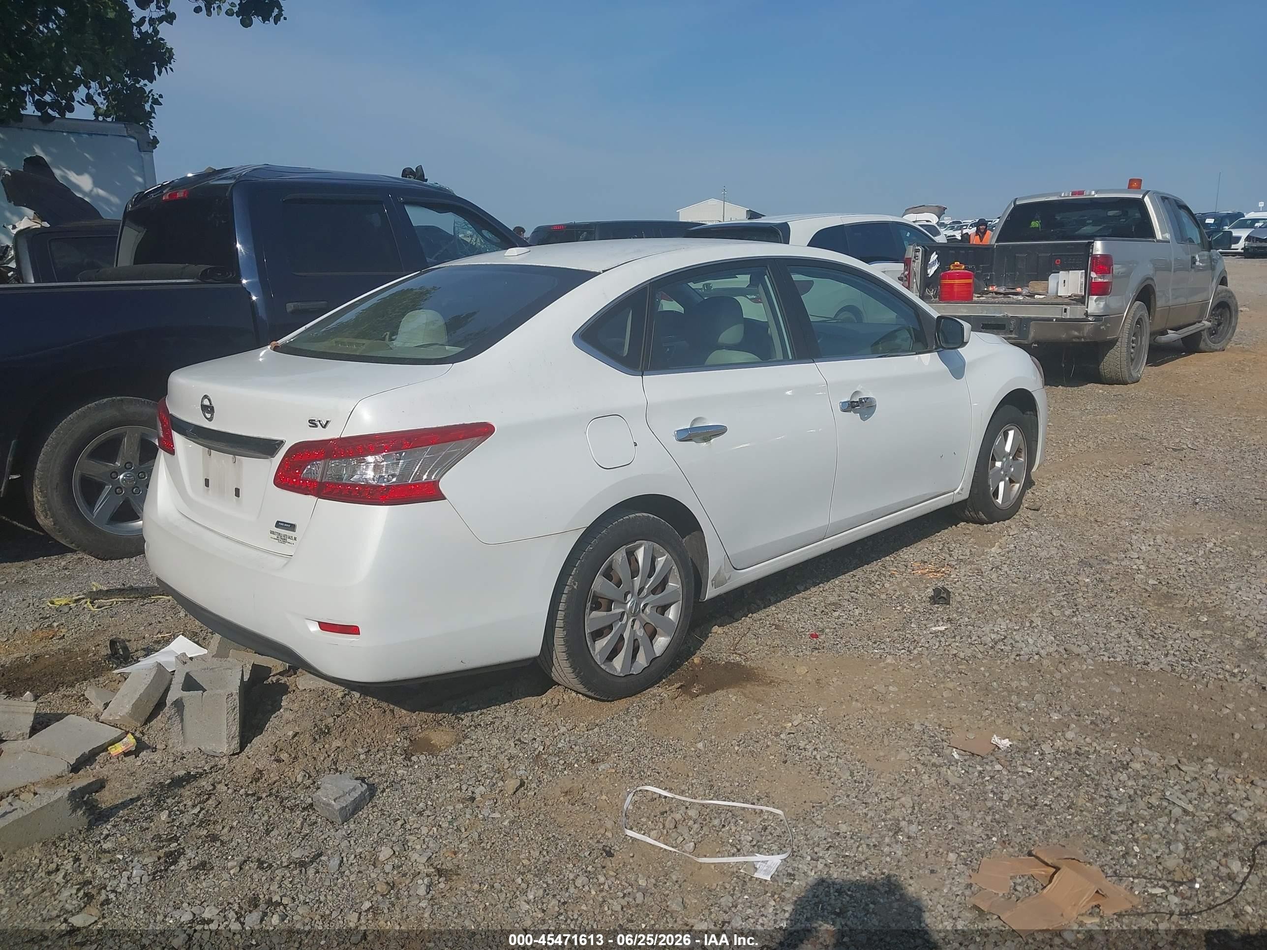 2014 Nissan Sentra Fe+ S/fe+ Sv/s/sl/sr/sv White vin: 3N1AB7AP5EY237165