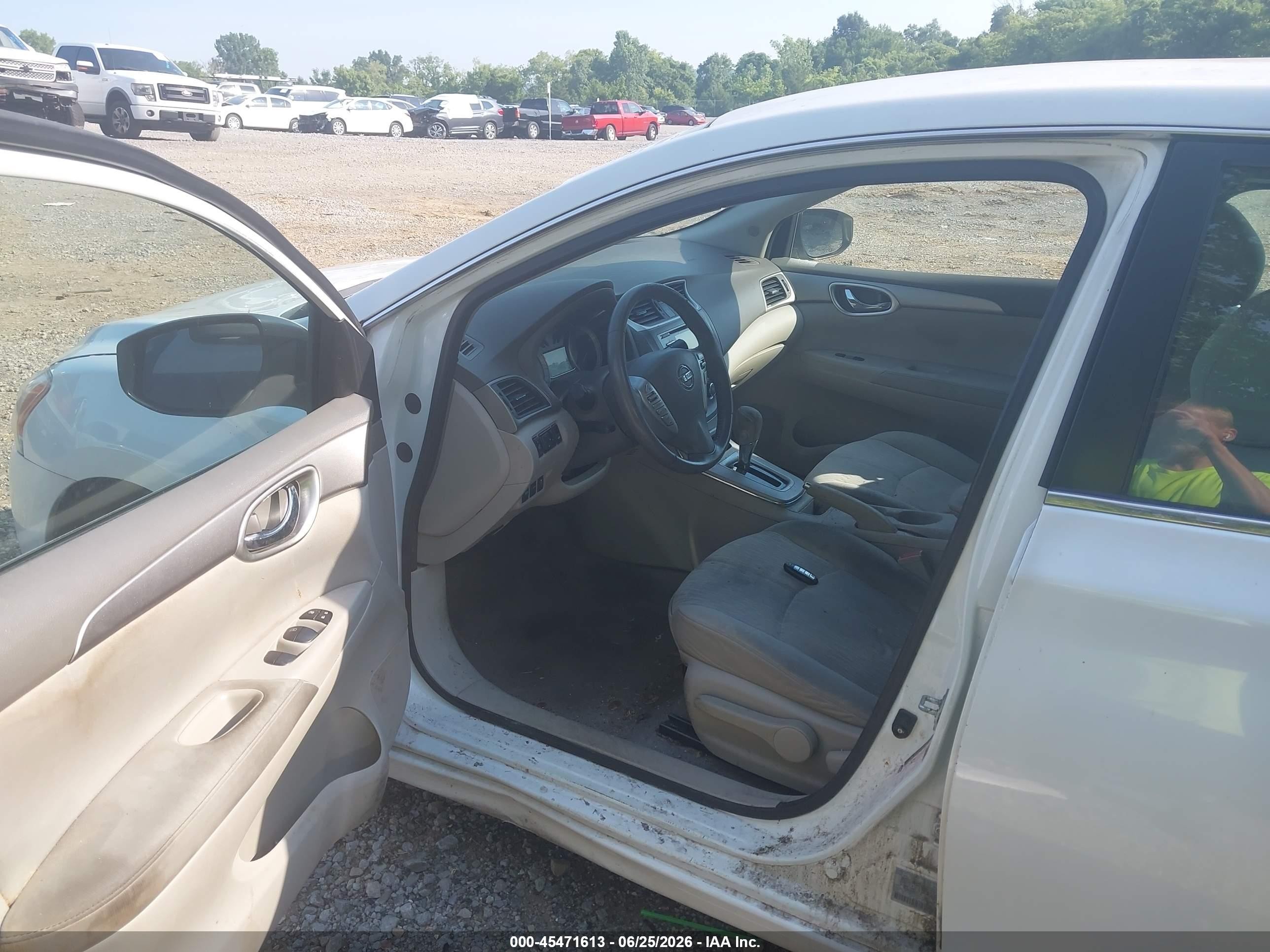 2014 Nissan Sentra Fe+ S/fe+ Sv/s/sl/sr/sv White vin: 3N1AB7AP5EY237165