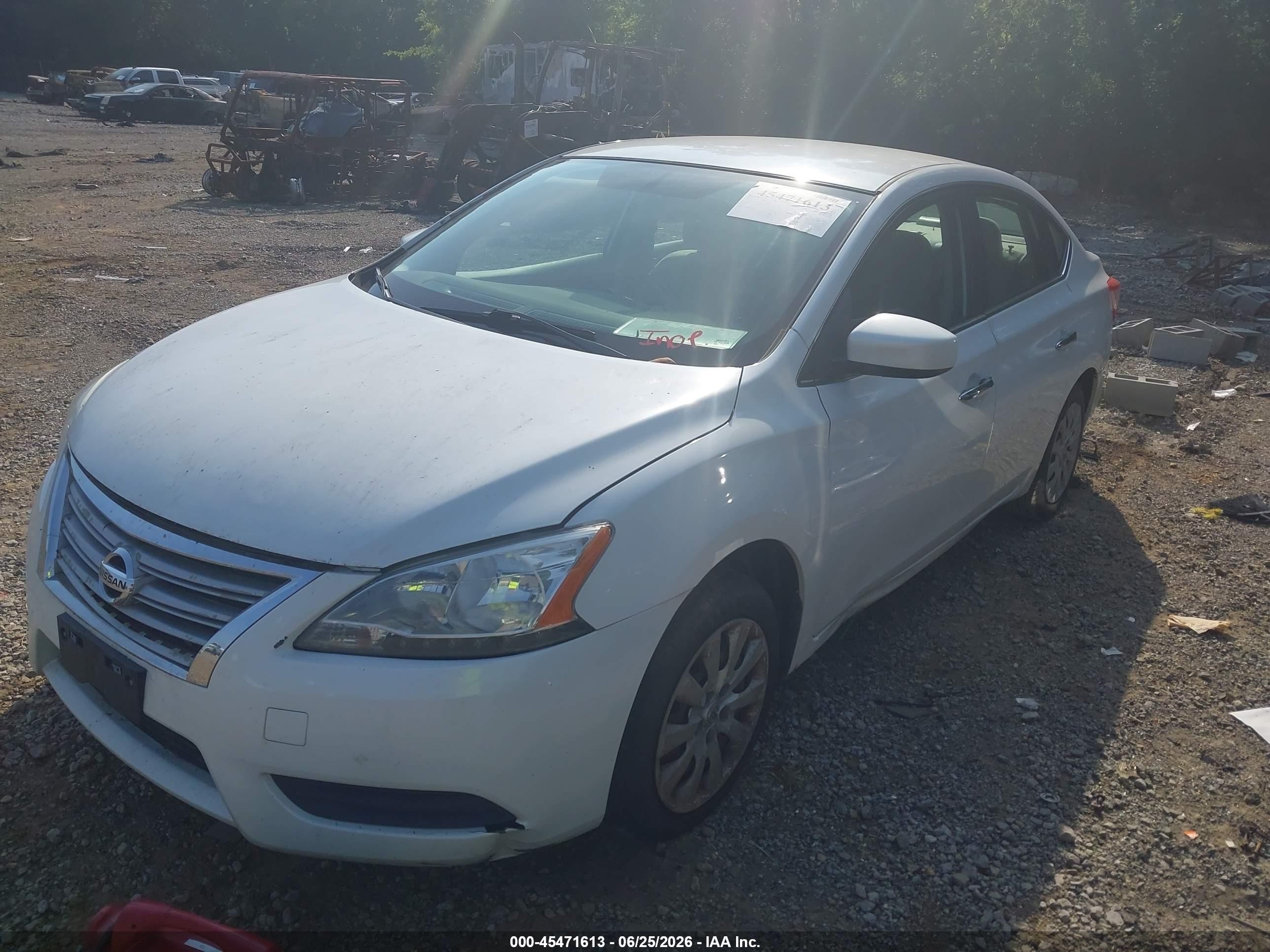 2014 Nissan Sentra Fe+ S/fe+ Sv/s/sl/sr/sv White vin: 3N1AB7AP5EY237165