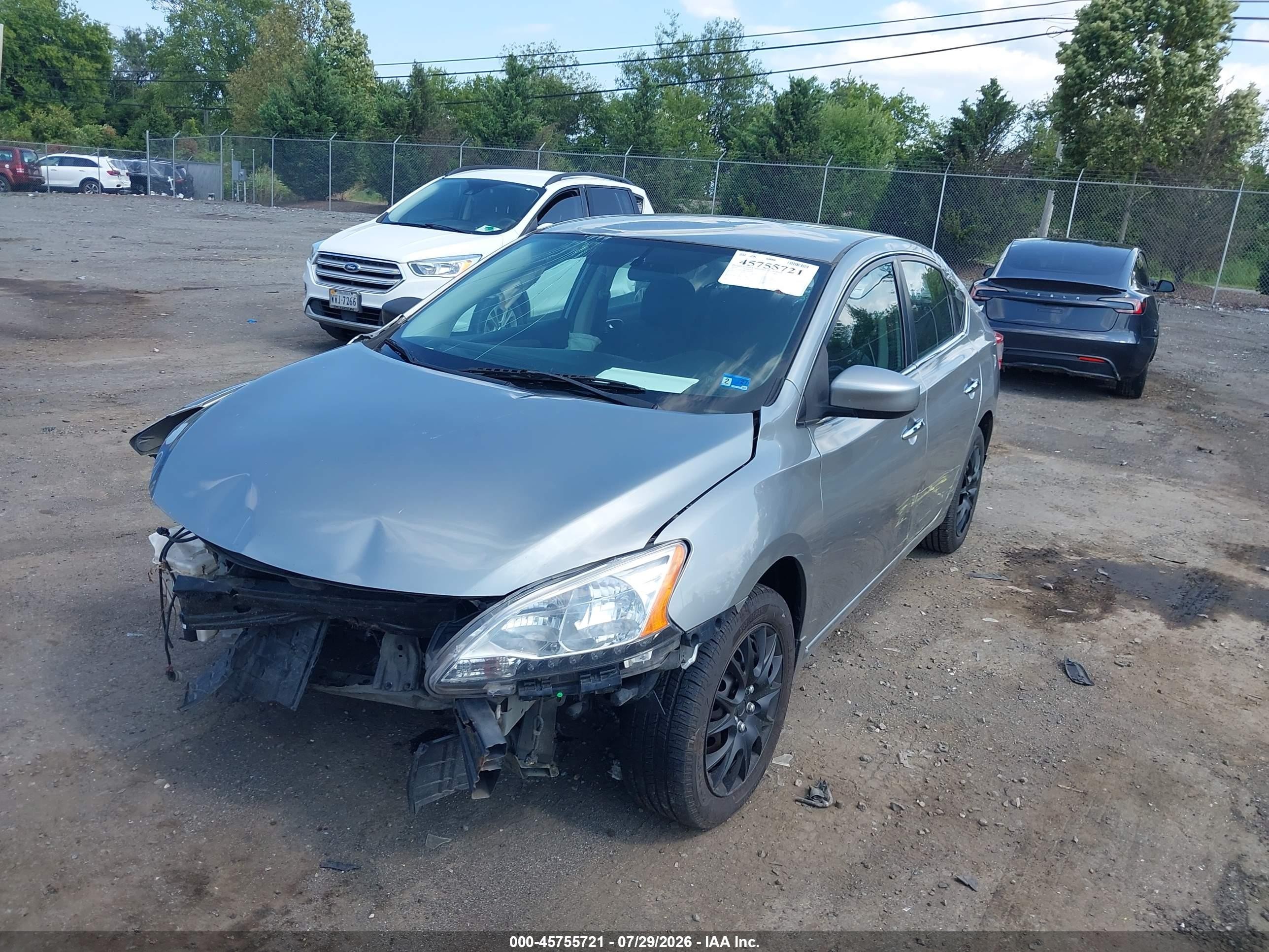 2014 Nissan Sentra Fe+ S/fe+ Sv/s/sl/sr/sv Silver vin: 3N1AB7AP5EY249400