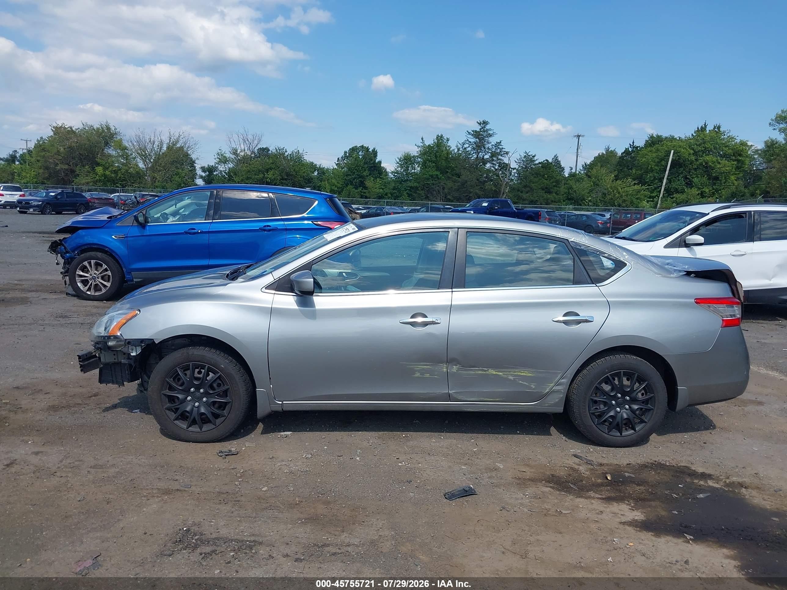 2014 Nissan Sentra Fe+ S/fe+ Sv/s/sl/sr/sv Silver vin: 3N1AB7AP5EY249400