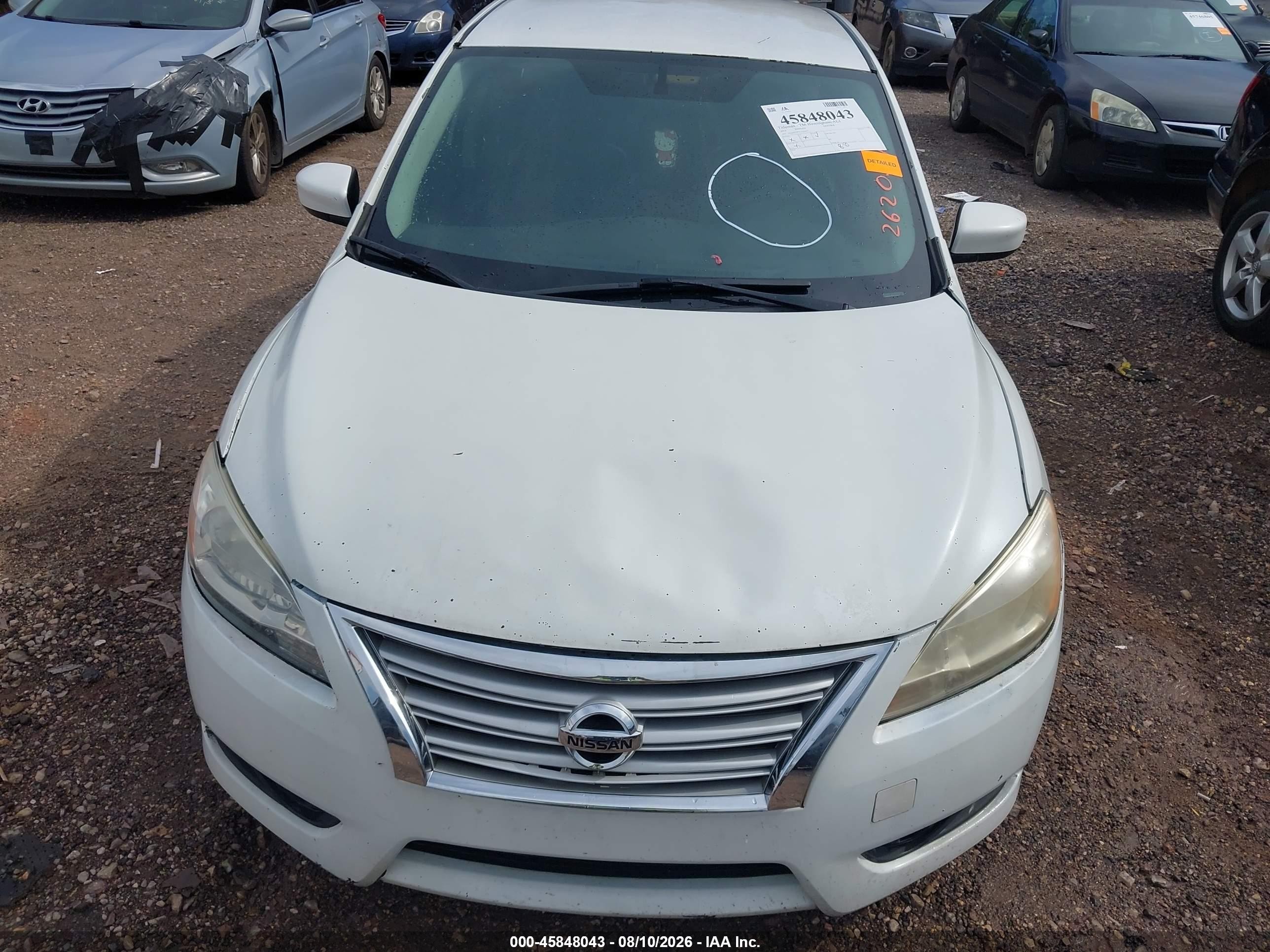 2014 Nissan Sentra Fe+ S/fe+ Sv/s/sl/sr/sv Белый vin: 3N1AB7AP5EY262051