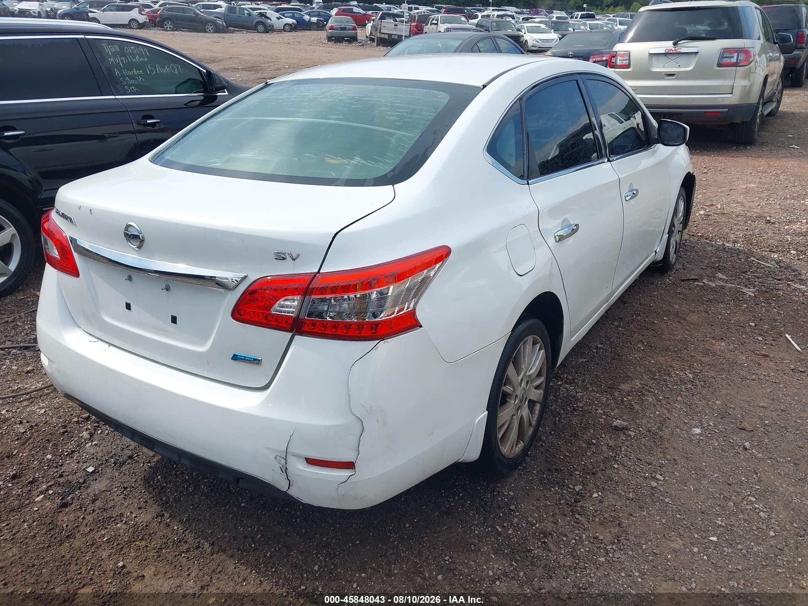 2014 Nissan Sentra Fe+ S/fe+ Sv/s/sl/sr/sv Белый vin: 3N1AB7AP5EY262051