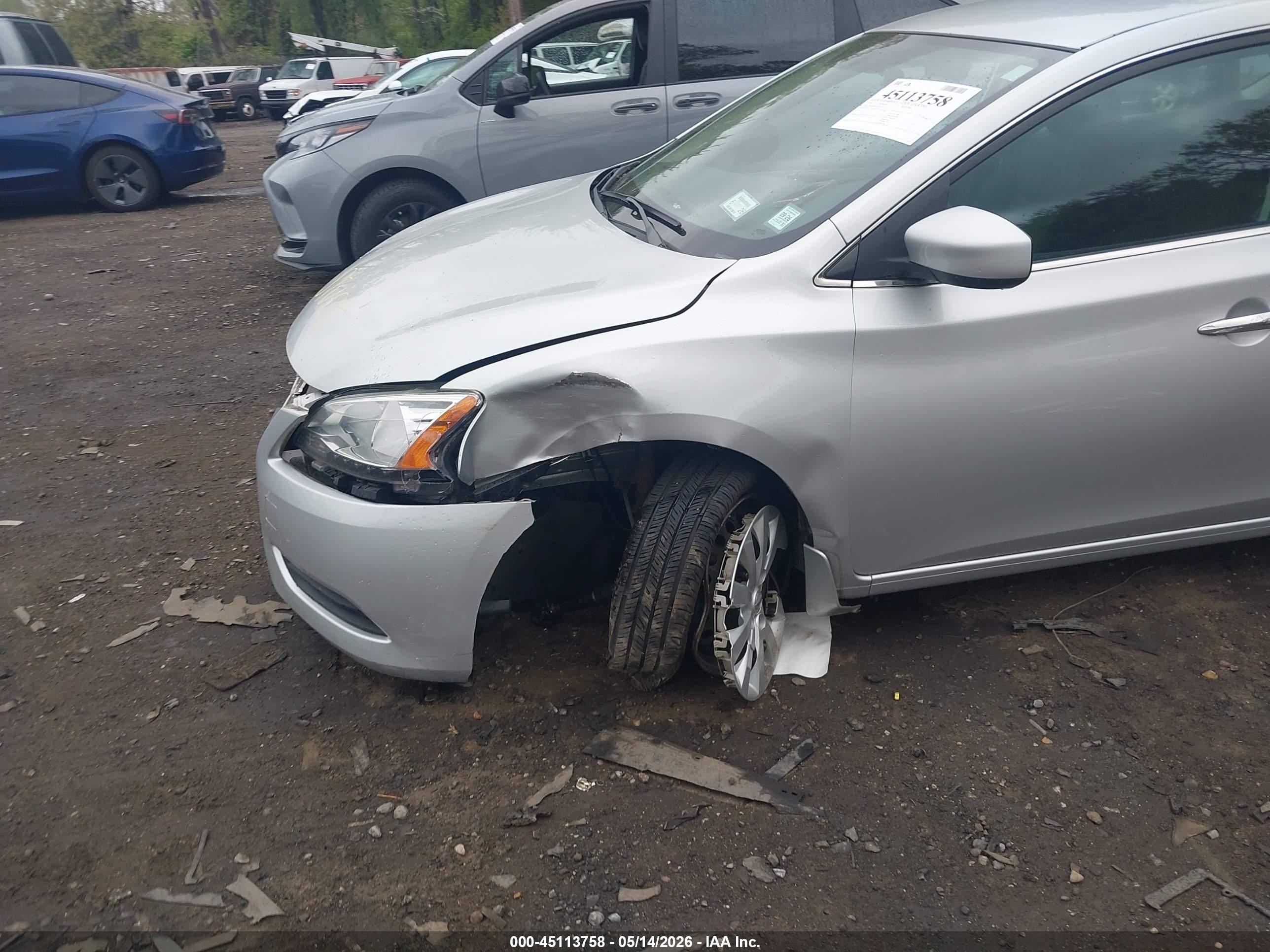2014 Nissan Sentra S Silver vin: 3N1AB7AP5EY277147