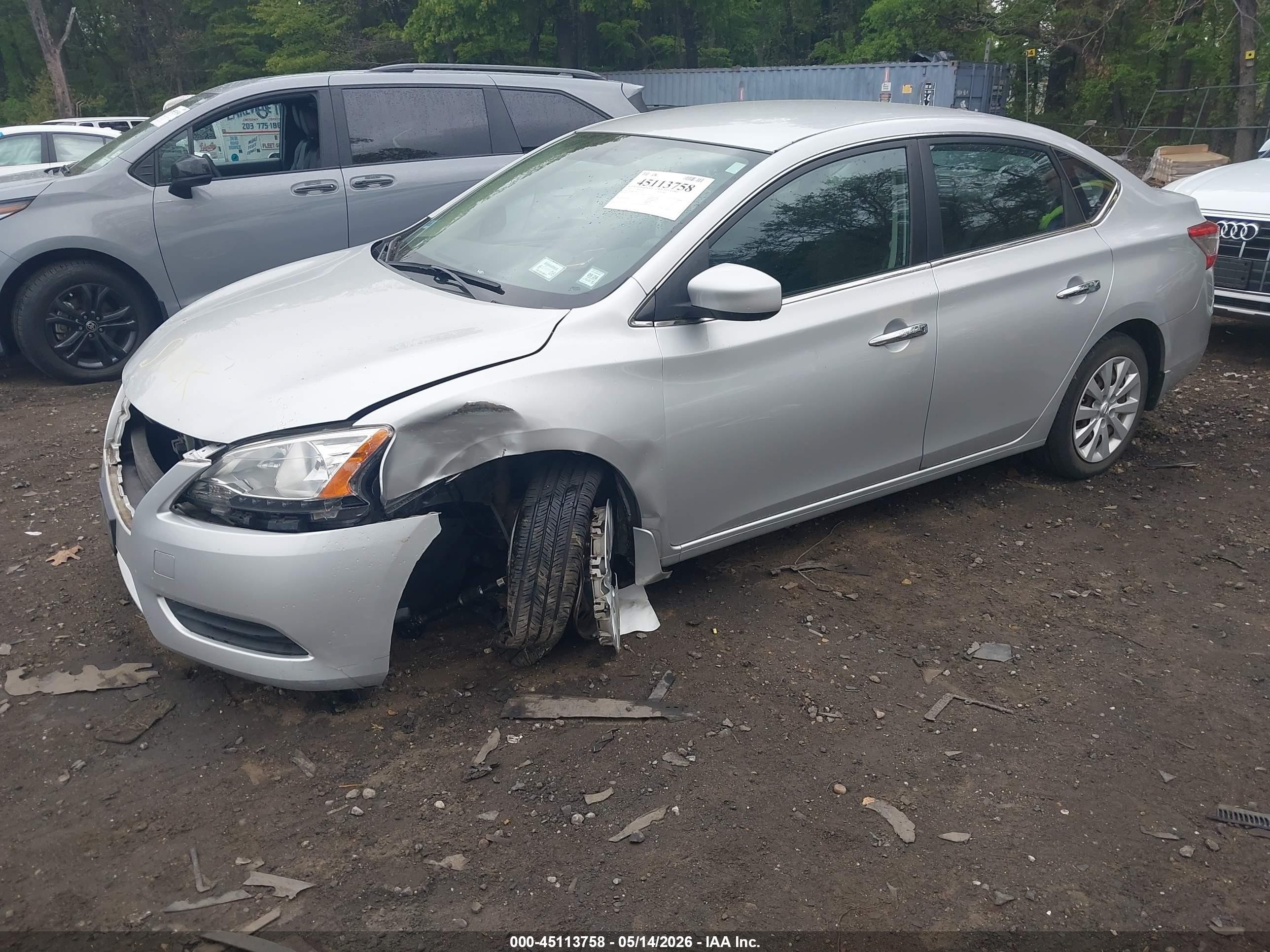 2014 Nissan Sentra S Silver vin: 3N1AB7AP5EY277147