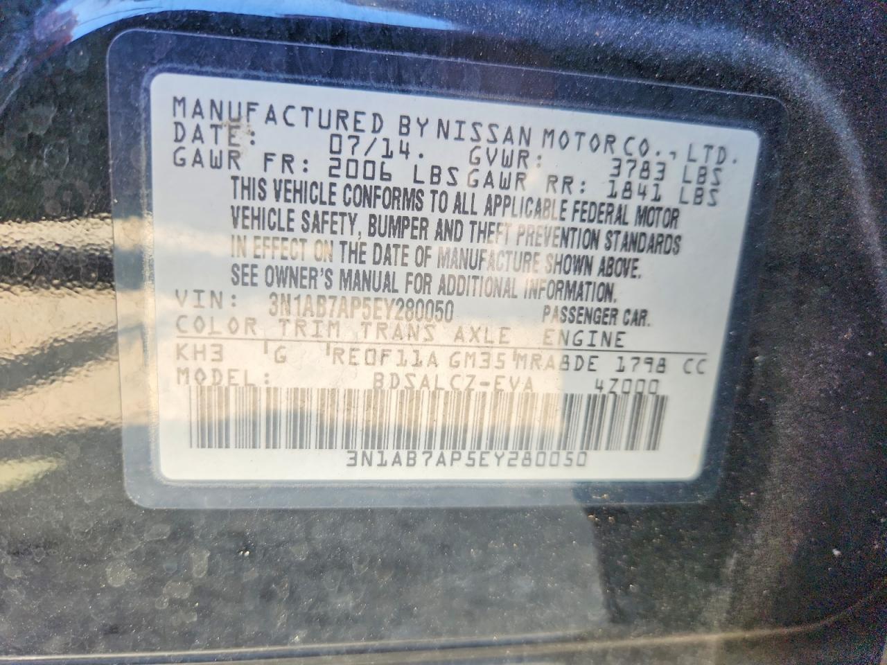 2014 Nissan Sentra S Black vin: 3N1AB7AP5EY280050