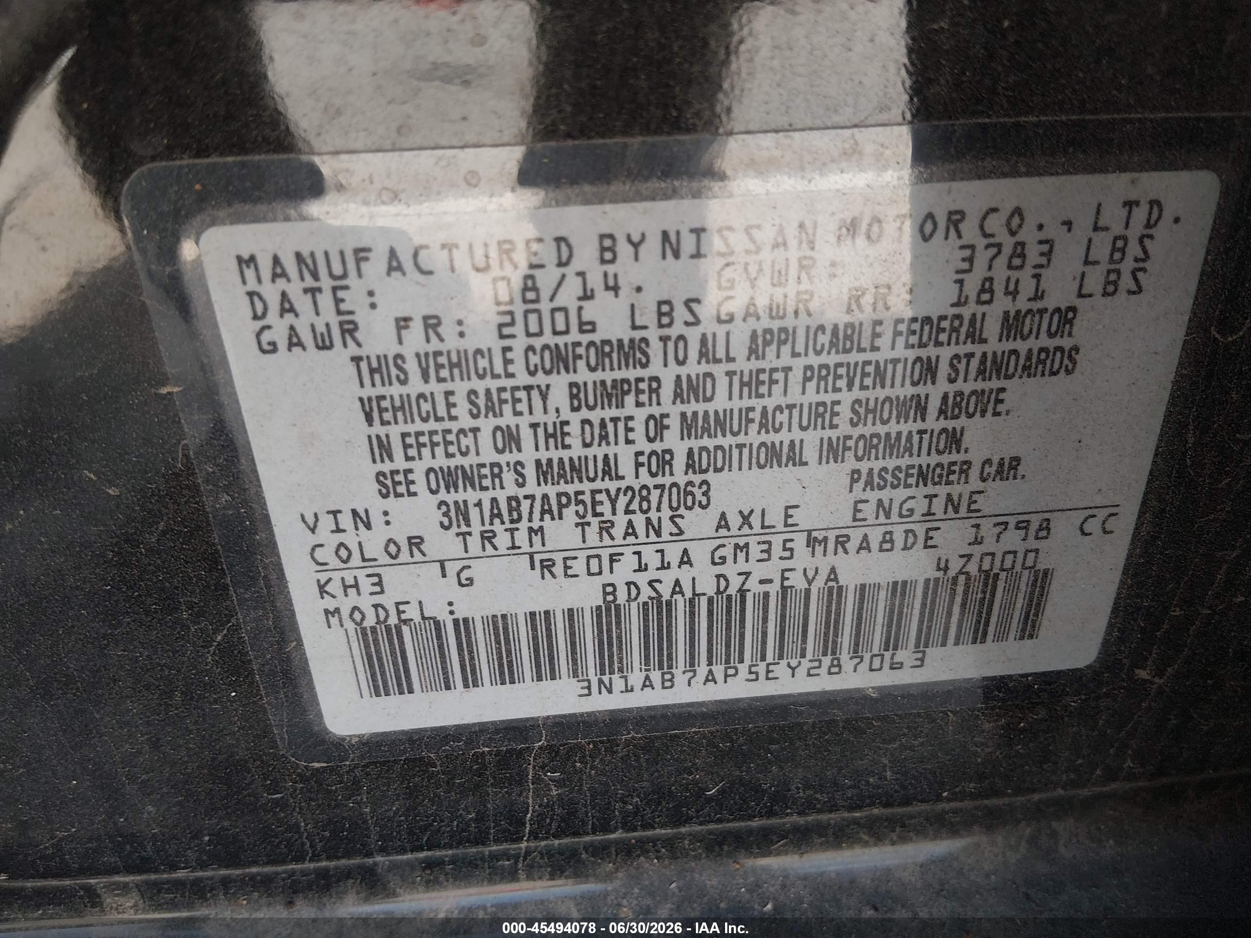 2014 Nissan Sentra Sv Black vin: 3N1AB7AP5EY287063