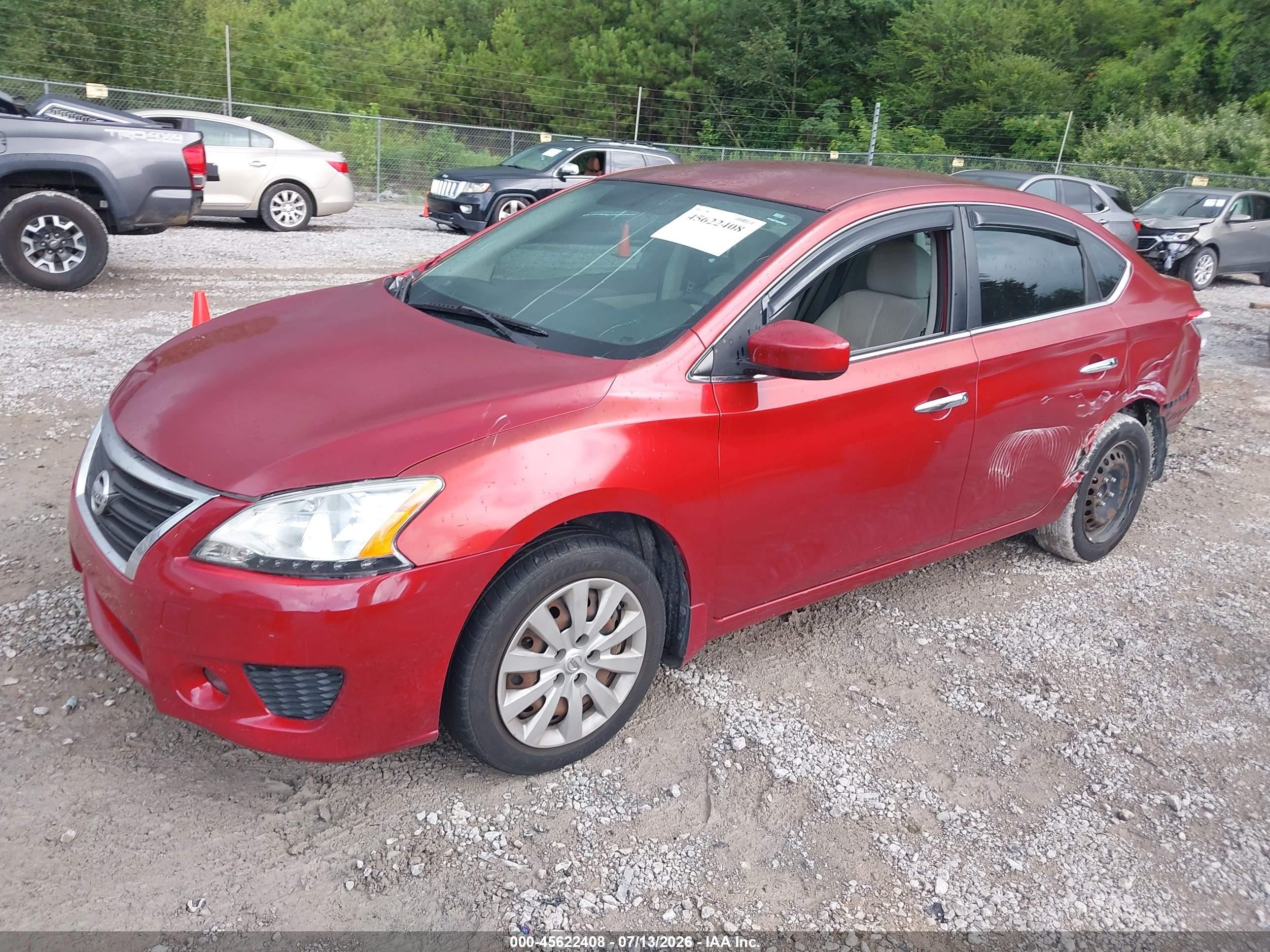 2014 Nissan Sentra Sv Red vin: 3N1AB7AP5EY307151