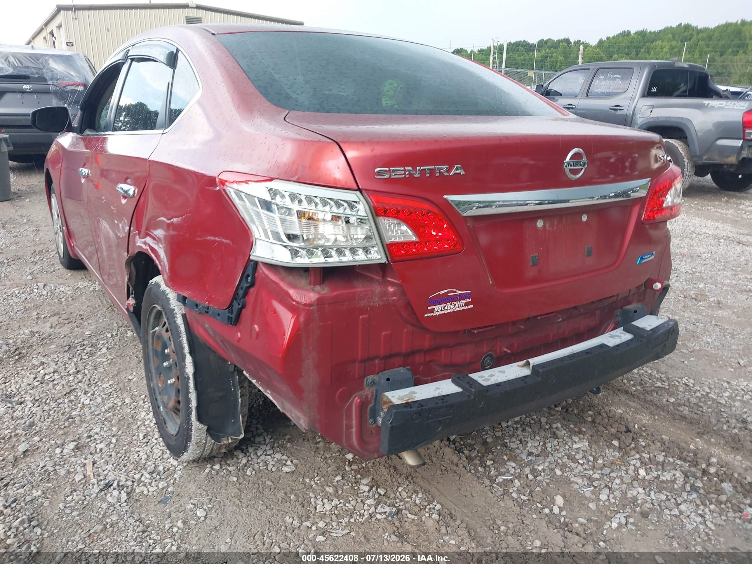 2014 Nissan Sentra Sv Red vin: 3N1AB7AP5EY307151