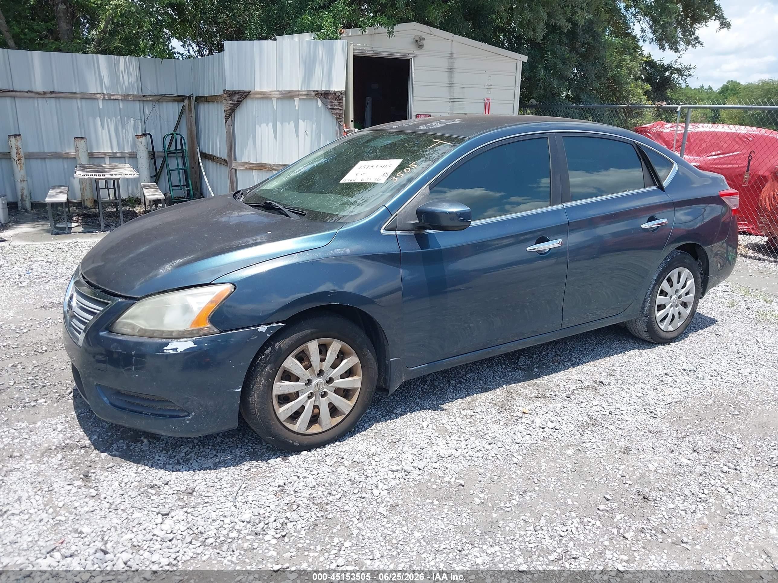 2014 Nissan Sentra Sv Blue vin: 3N1AB7AP5EY310955