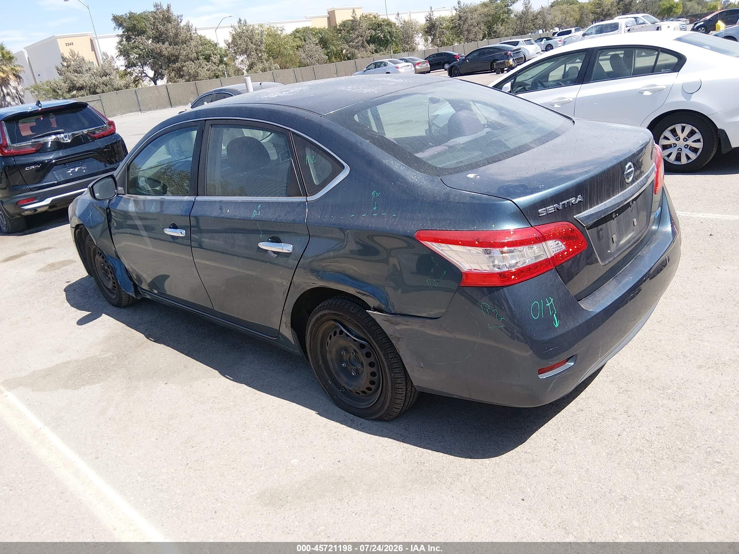 2014 Nissan Sentra Sv Green vin: 3N1AB7AP5EY315573