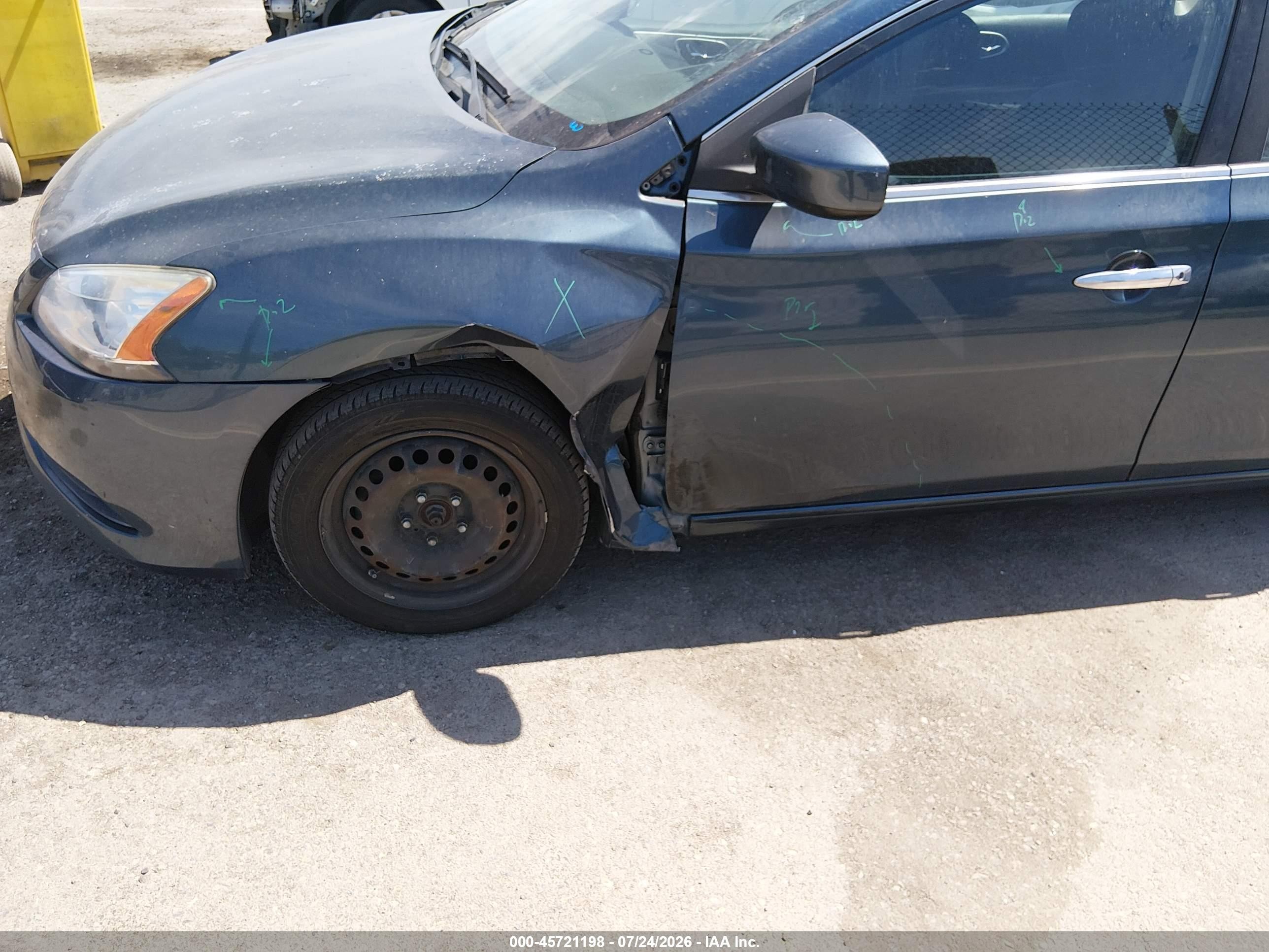 2014 Nissan Sentra Sv Green vin: 3N1AB7AP5EY315573