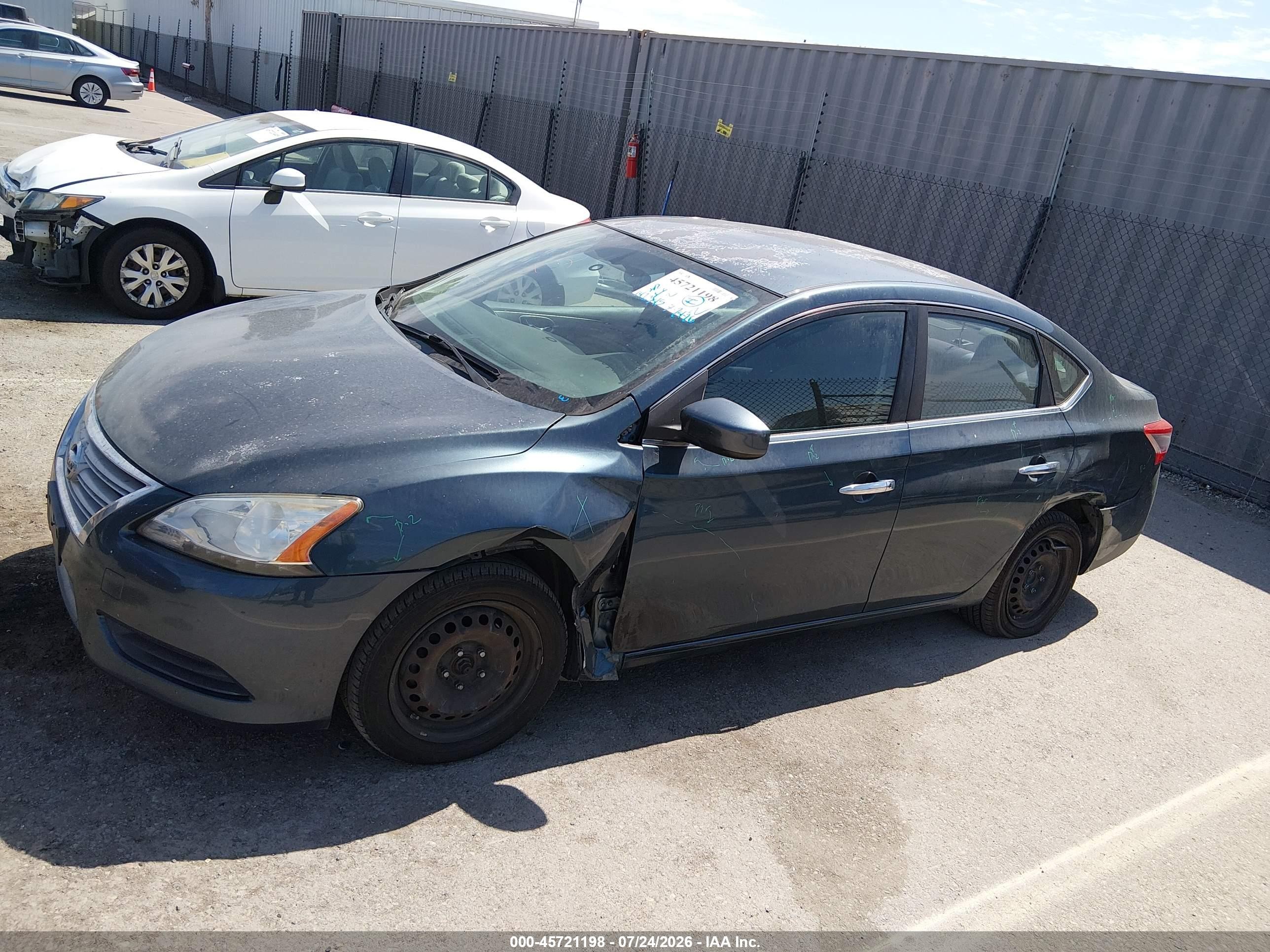2014 Nissan Sentra Sv Green vin: 3N1AB7AP5EY315573