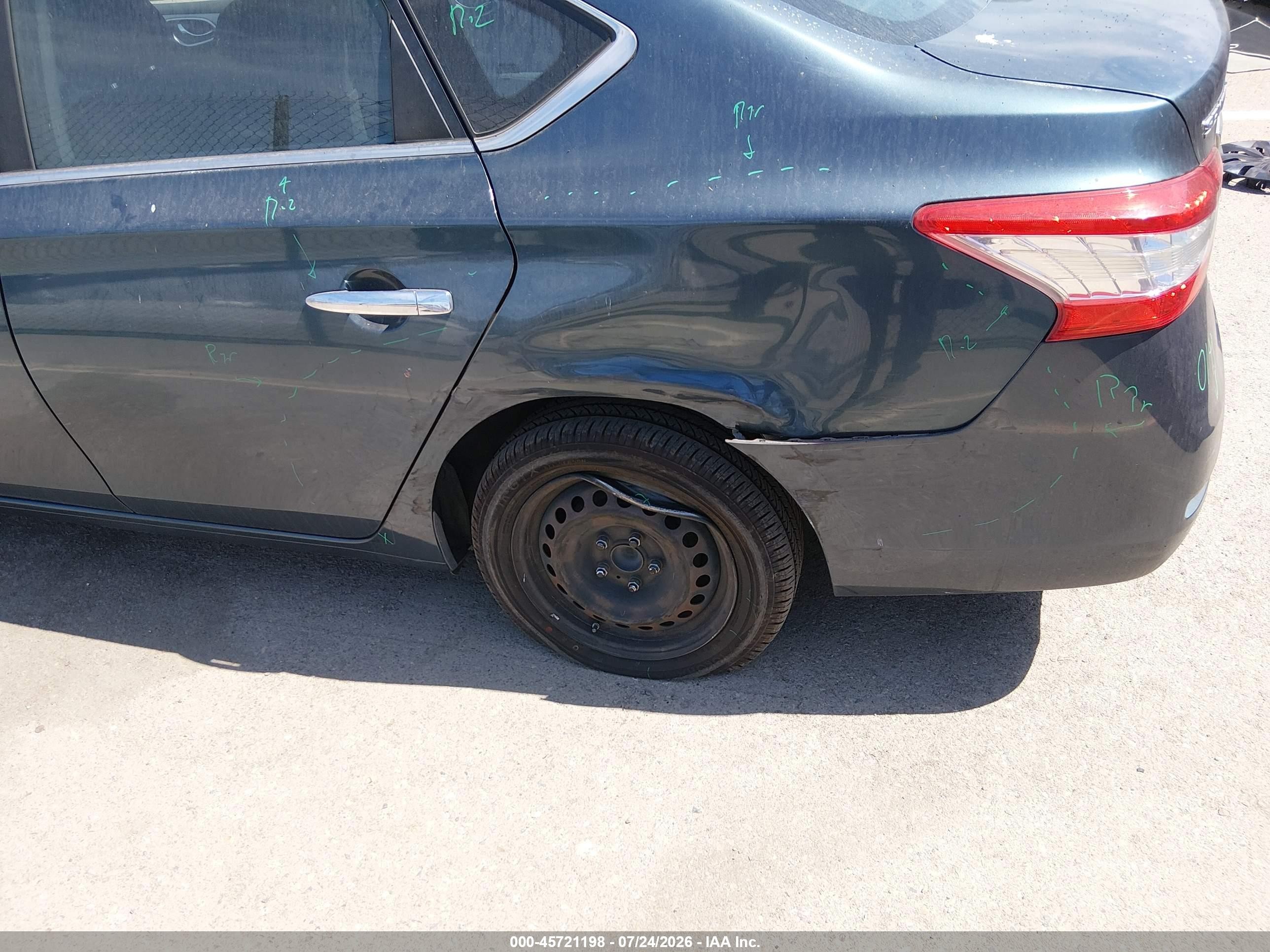 2014 Nissan Sentra Sv Green vin: 3N1AB7AP5EY315573