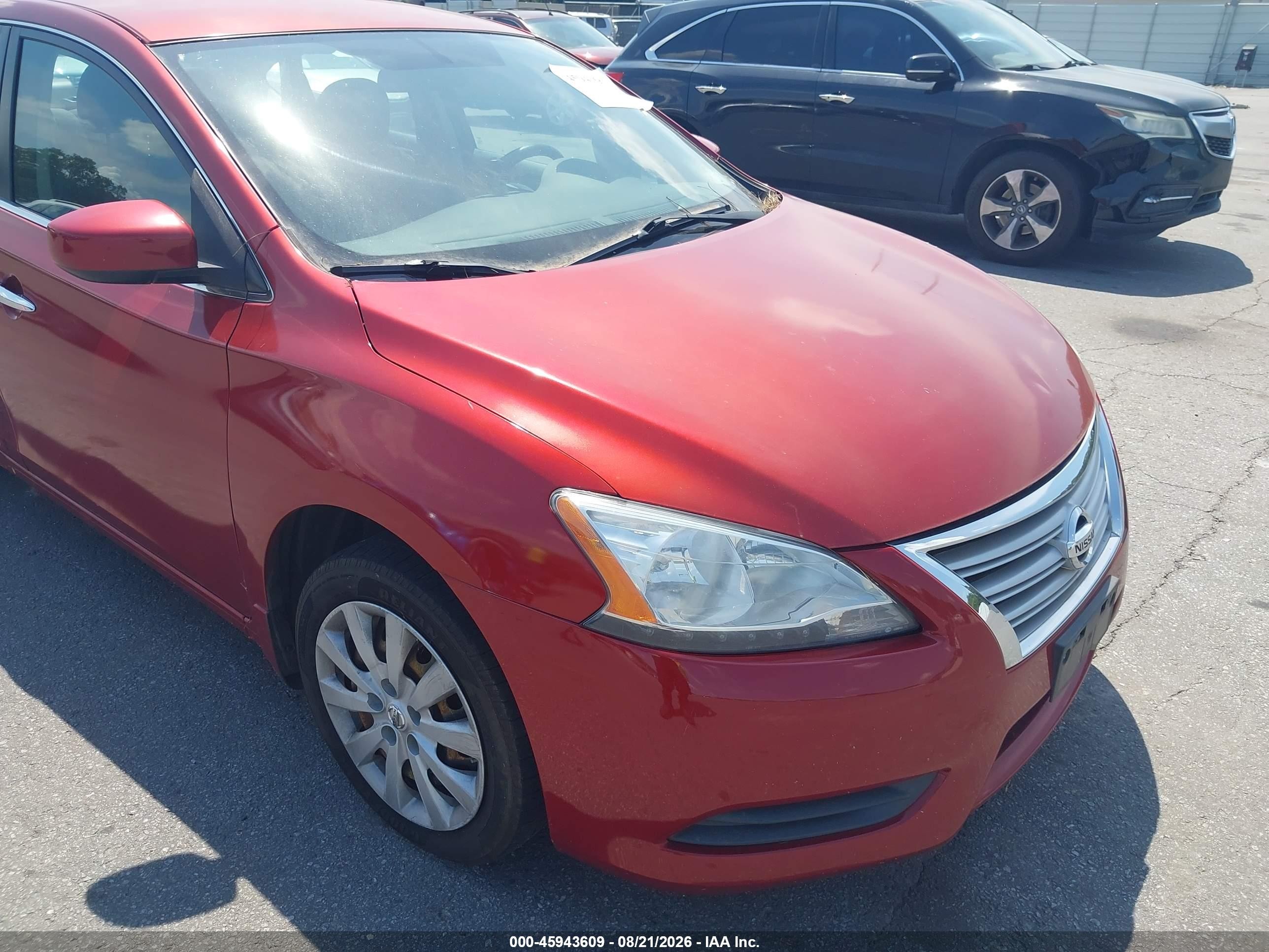 2014 Nissan Sentra Sv Красный vin: 3N1AB7AP5EY323057