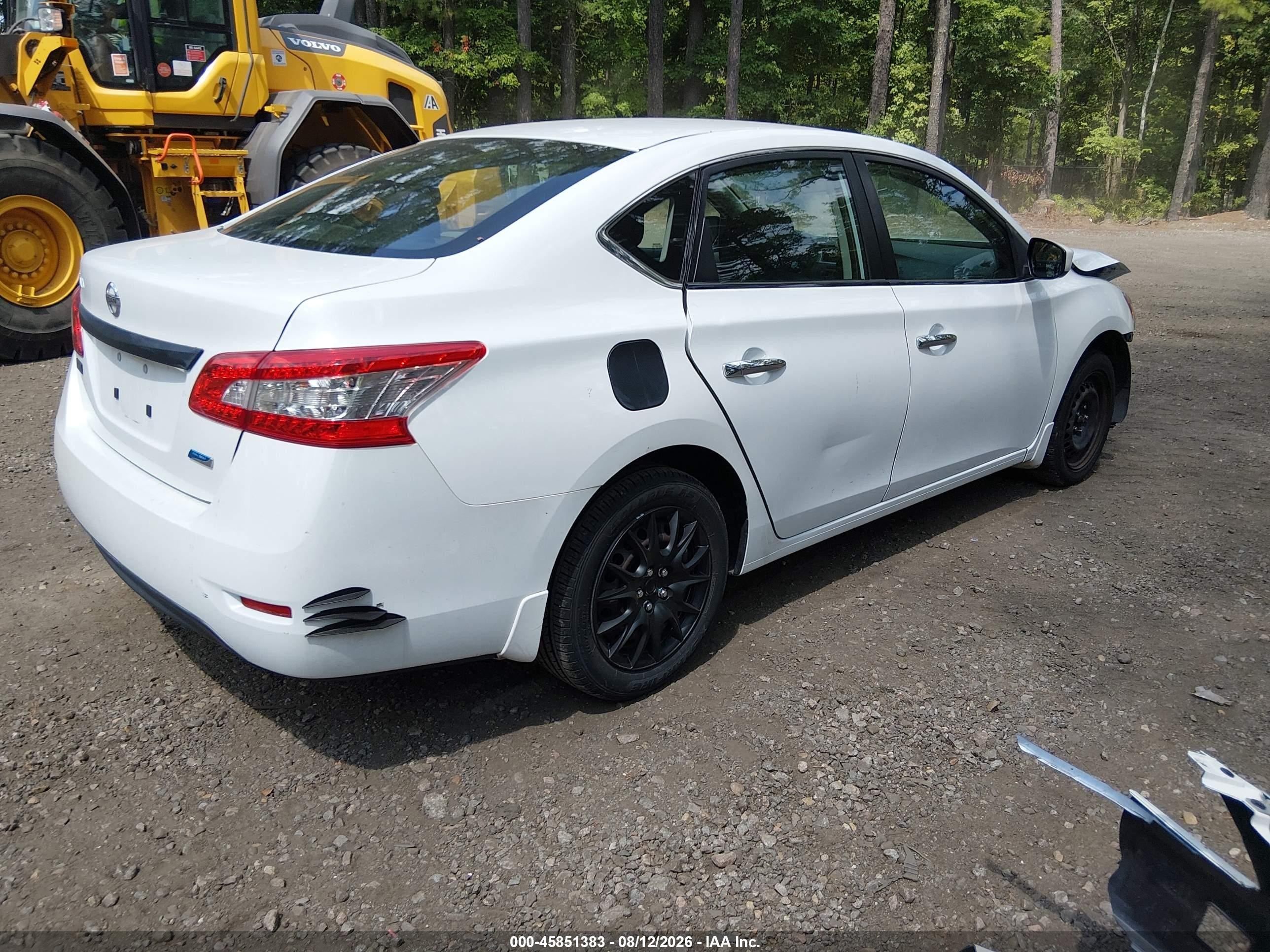 2014 Nissan Sentra S White vin: 3N1AB7AP5EY337394