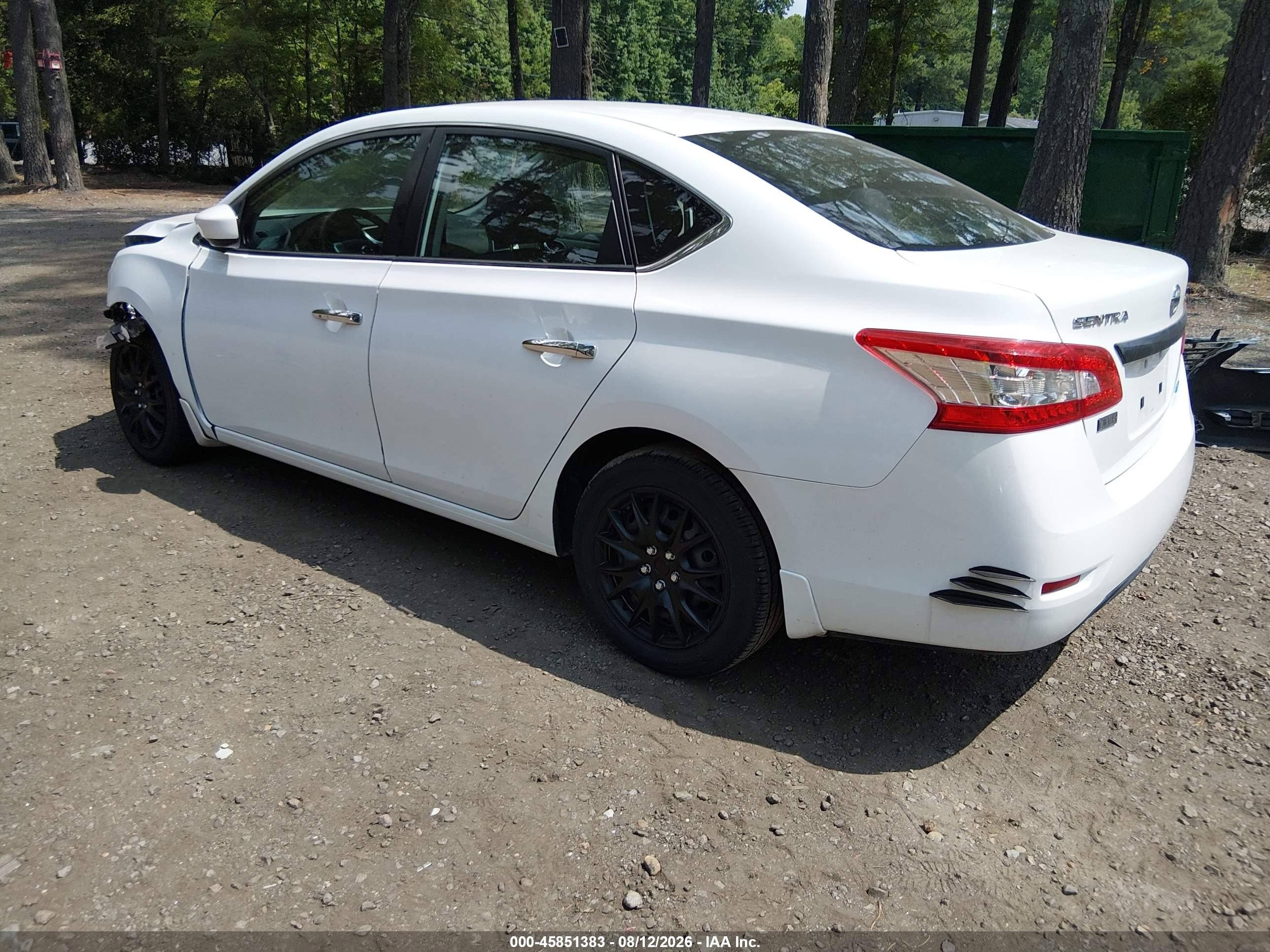2014 Nissan Sentra S White vin: 3N1AB7AP5EY337394
