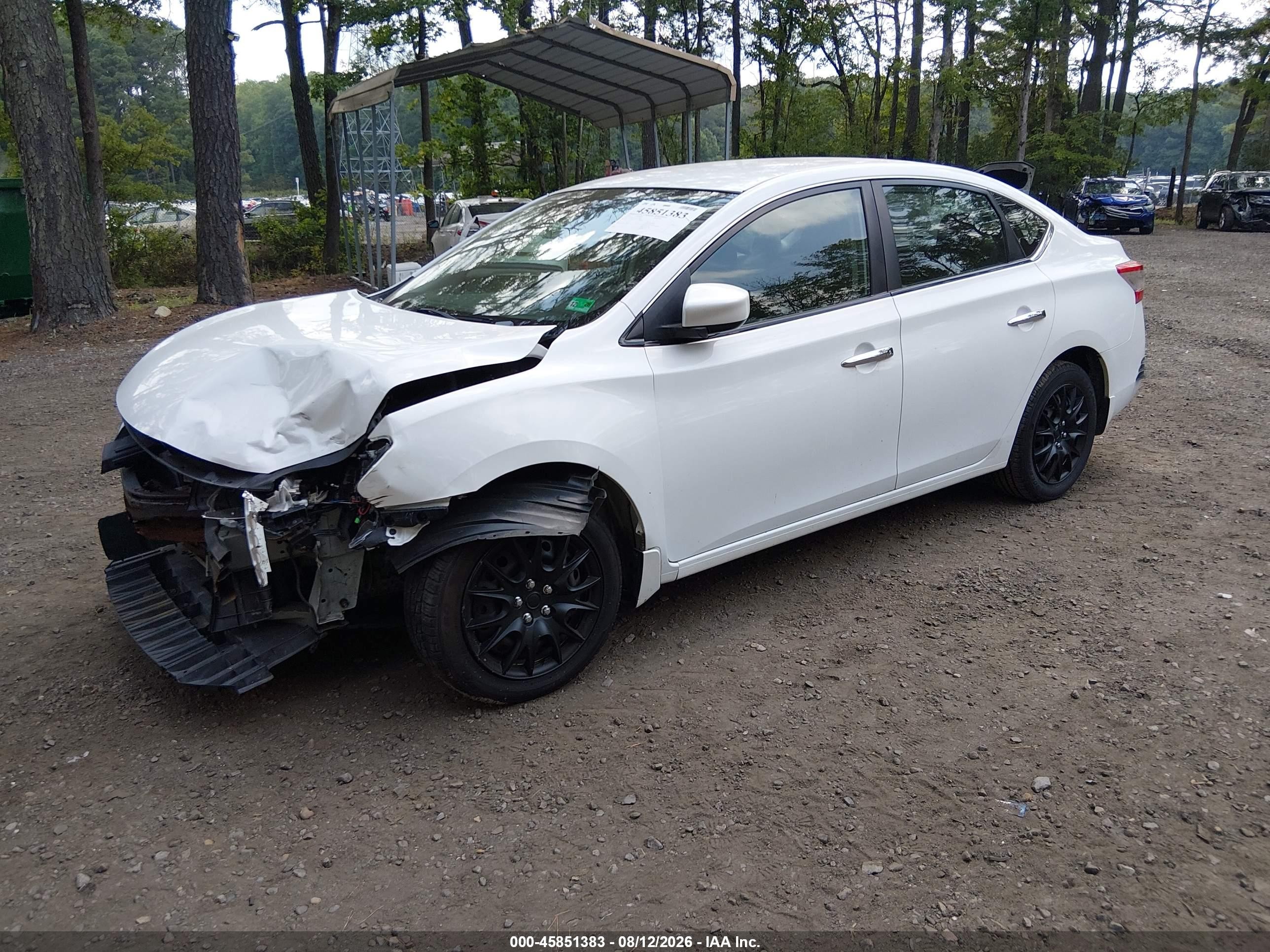 2014 Nissan Sentra S White vin: 3N1AB7AP5EY337394
