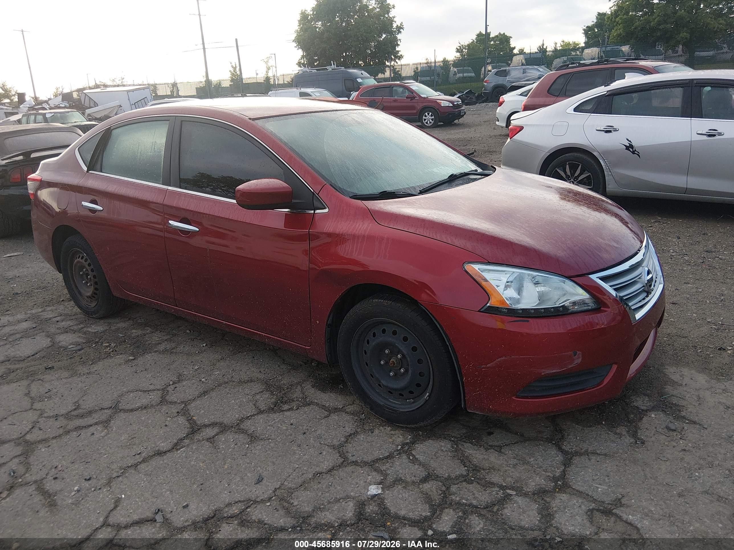 2015 Nissan Sentra Fe+ S/s/sl/sr/sv Red vin: 3N1AB7AP5FL637614