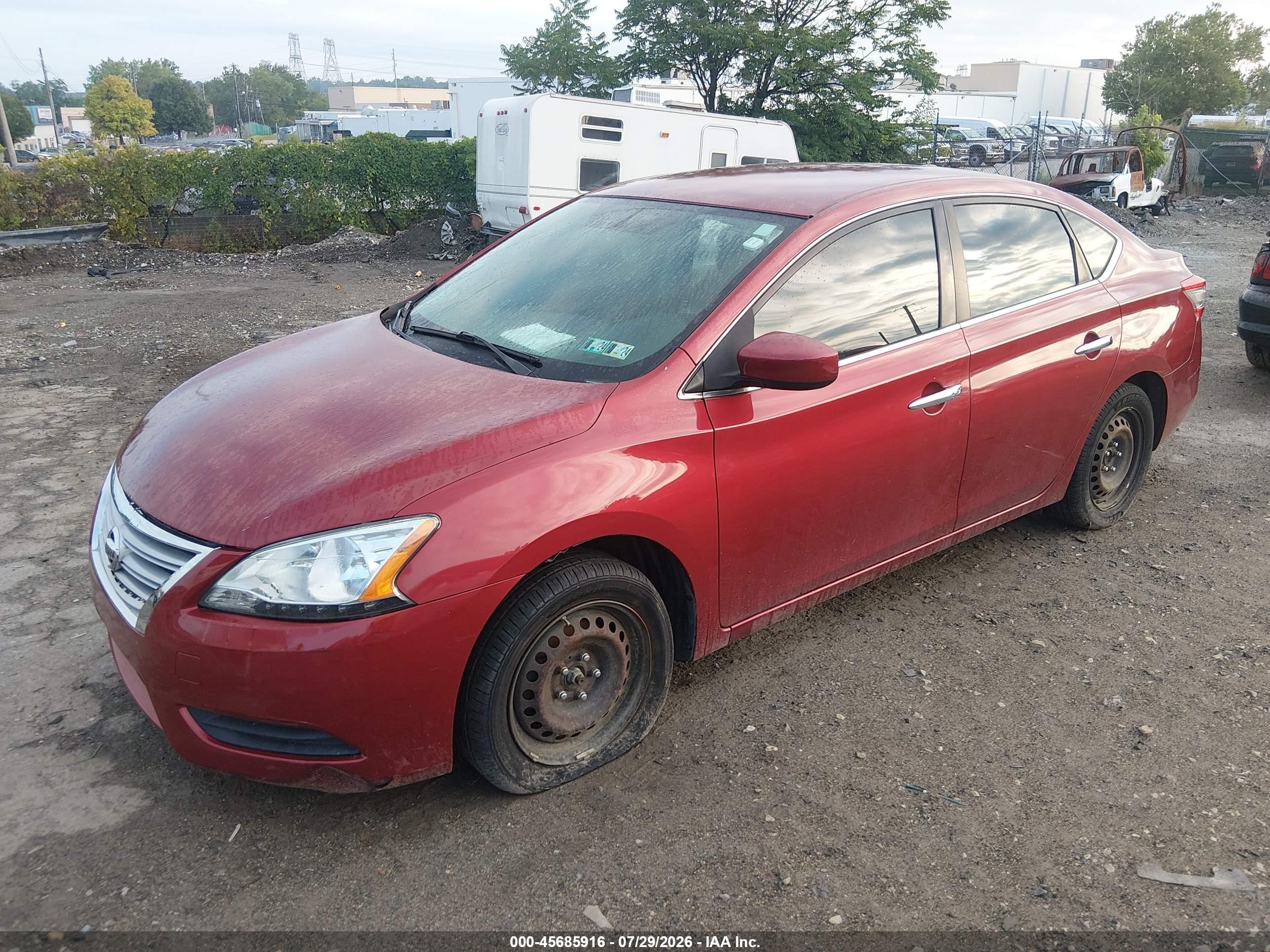 2015 Nissan Sentra Fe+ S/s/sl/sr/sv Red vin: 3N1AB7AP5FL637614