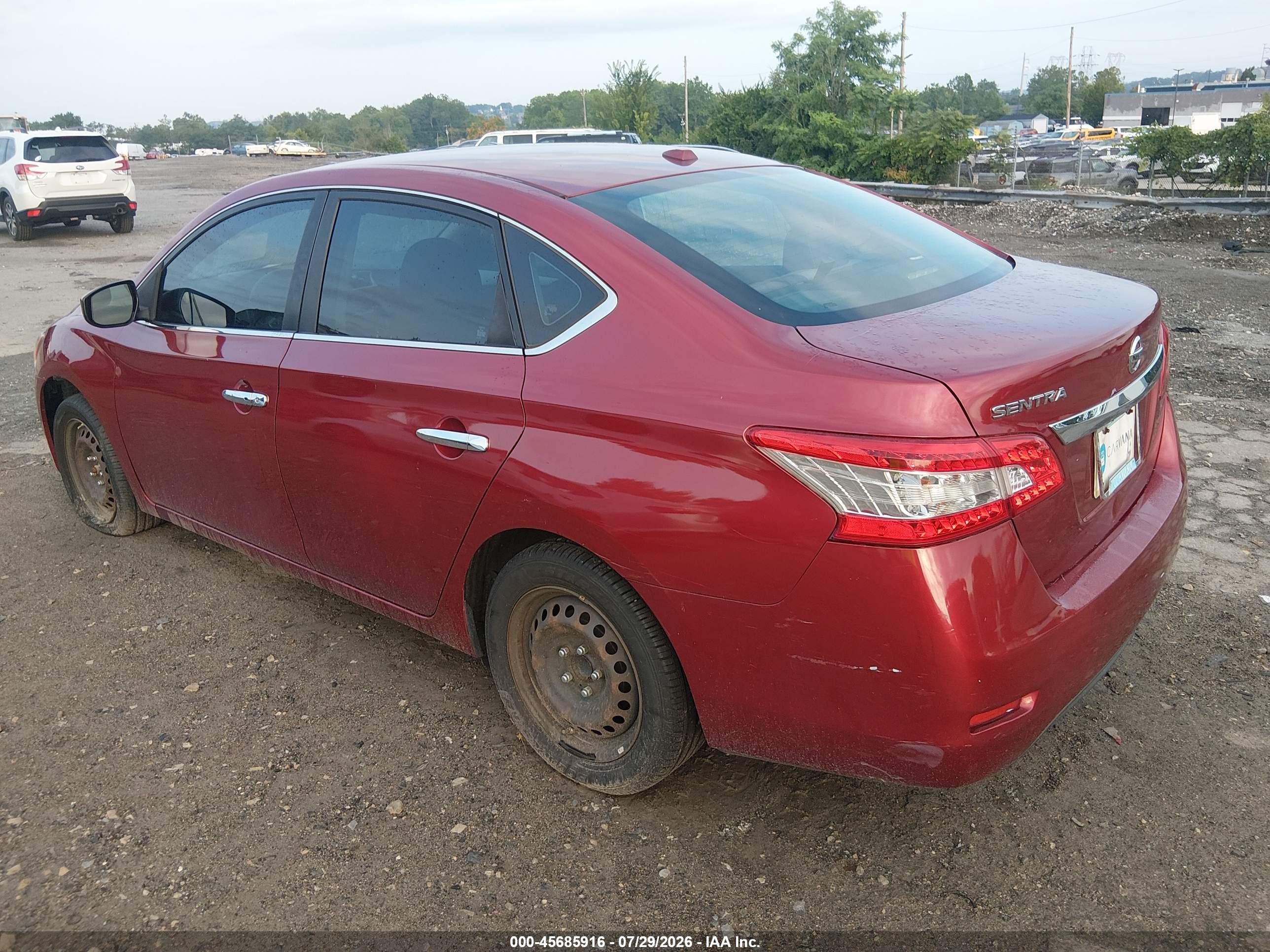 2015 Nissan Sentra Fe+ S/s/sl/sr/sv Red vin: 3N1AB7AP5FL637614