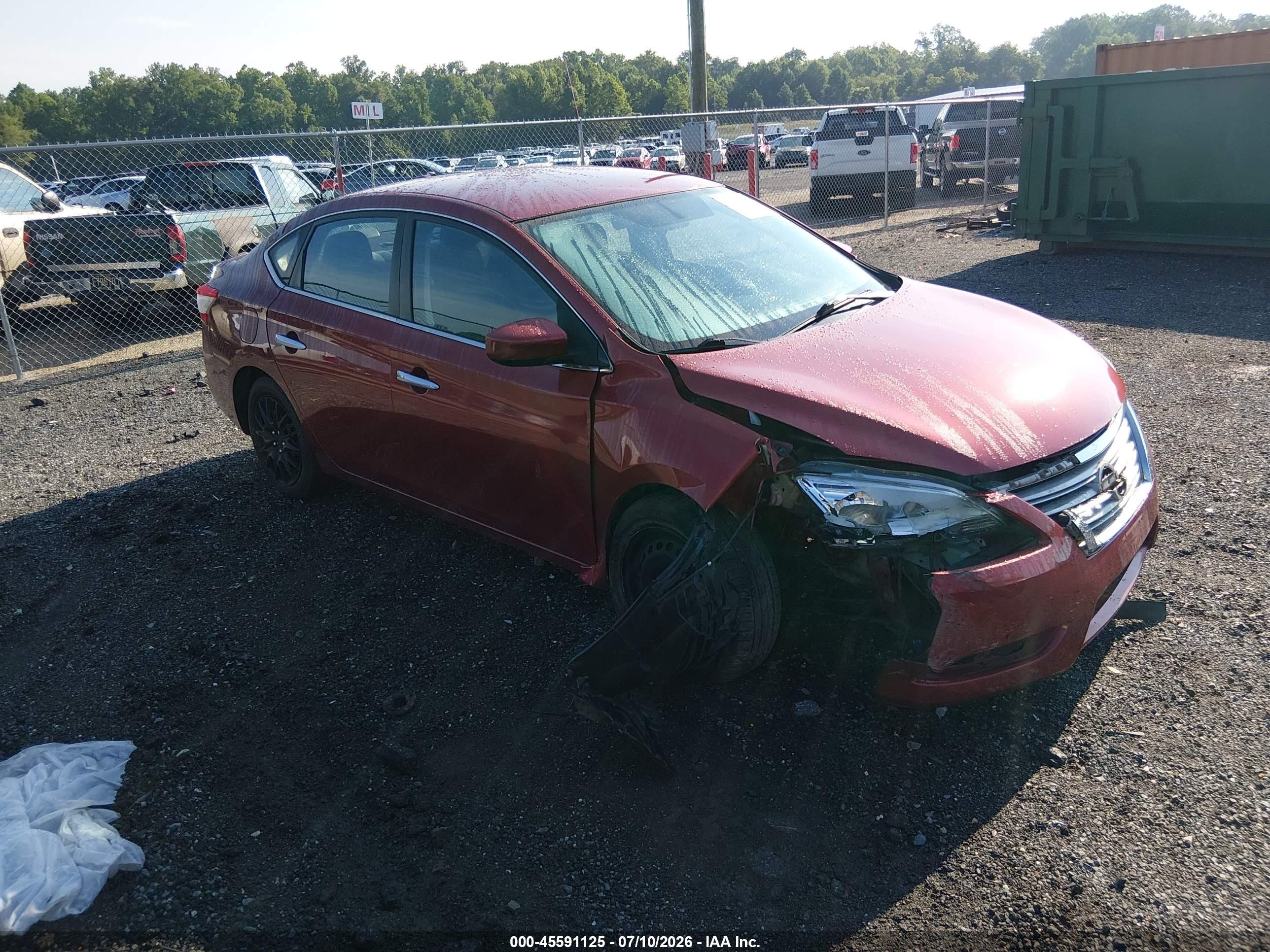 2015 Nissan Sentra Fe+ S/s/sl/sr/sv Red vin: 3N1AB7AP5FL641548