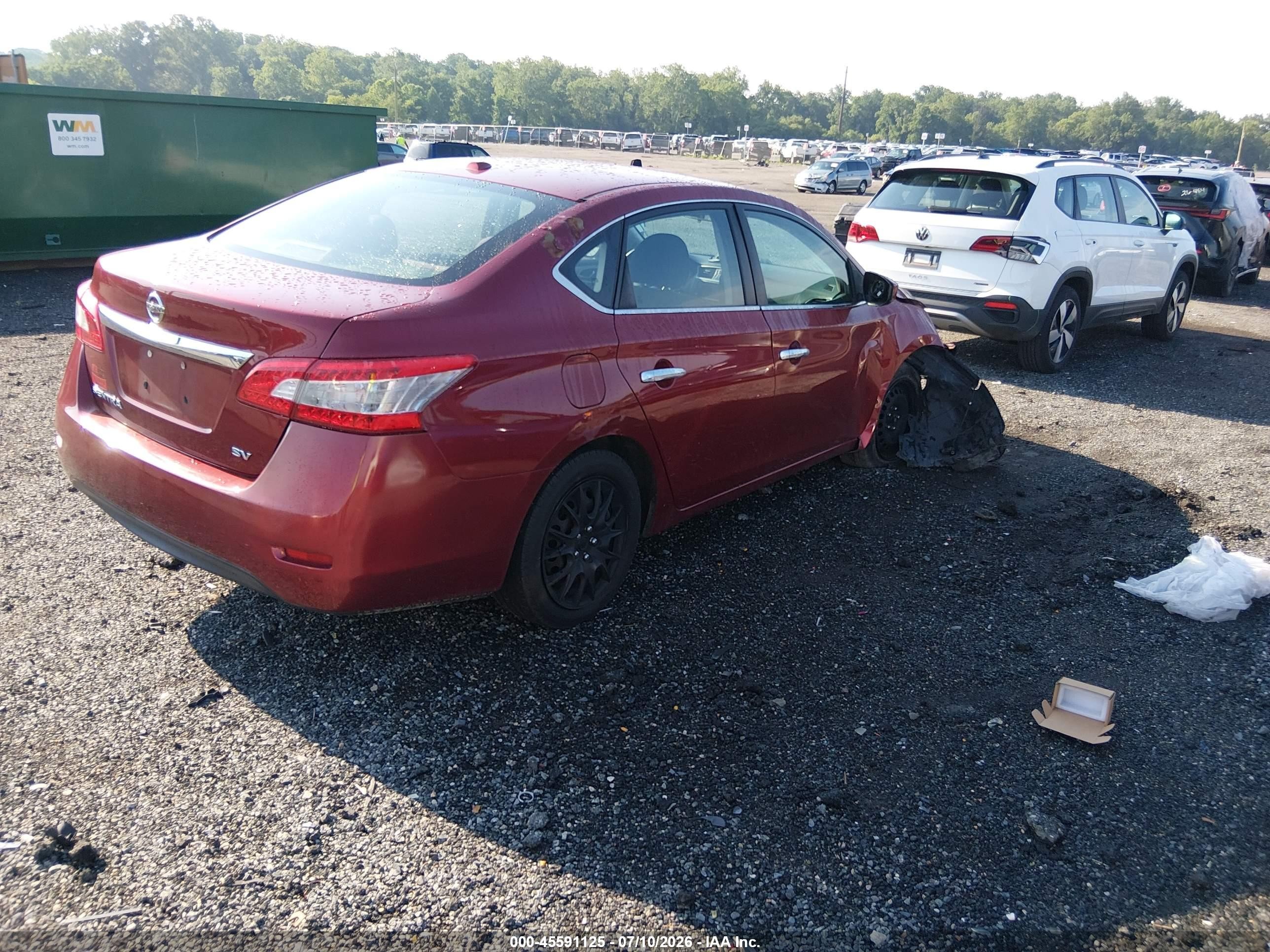 2015 Nissan Sentra Fe+ S/s/sl/sr/sv Red vin: 3N1AB7AP5FL641548