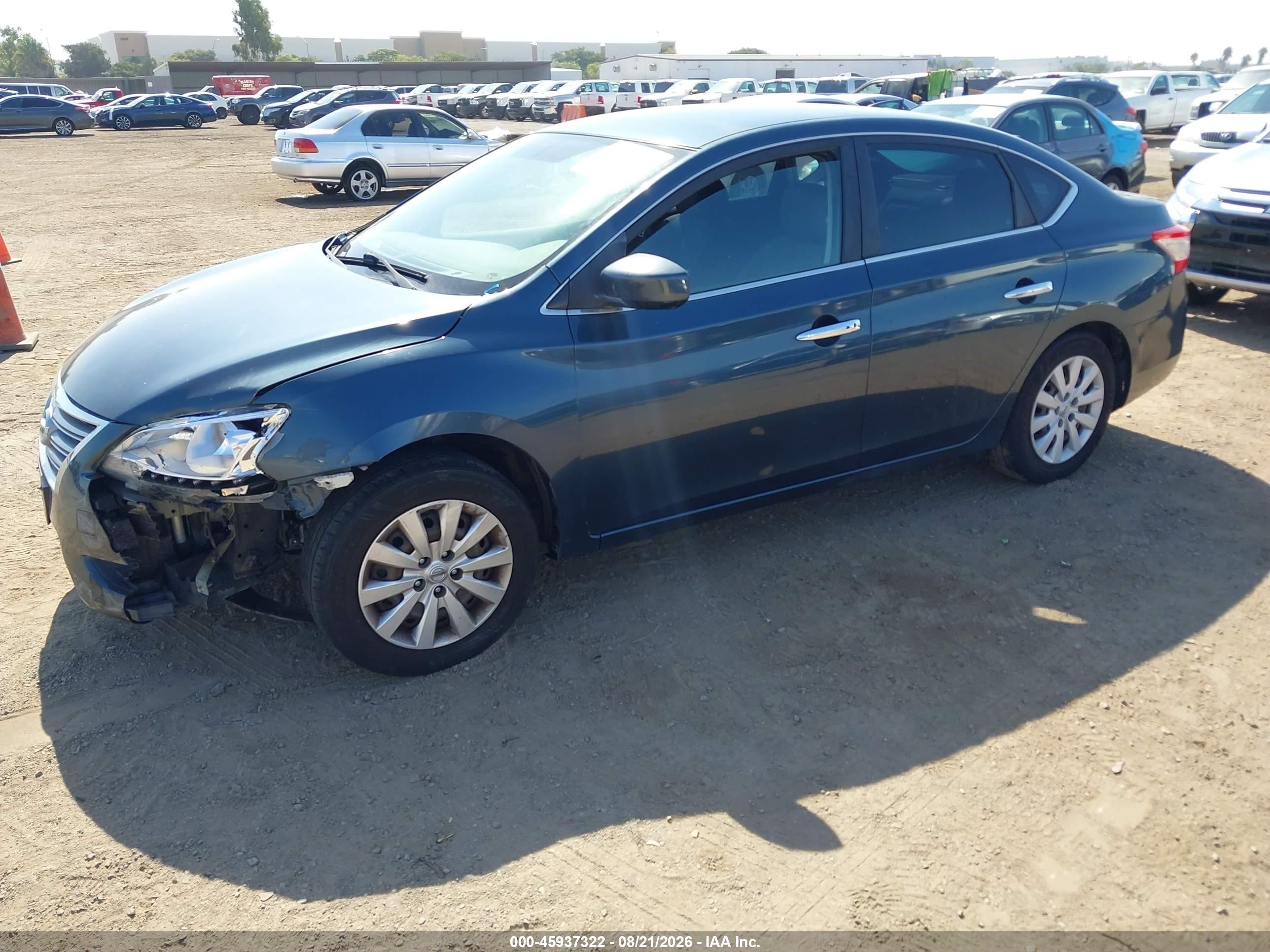 2015 Nissan Sentra Fe+ S/s/sl/sr/sv Blue vin: 3N1AB7AP5FL655482