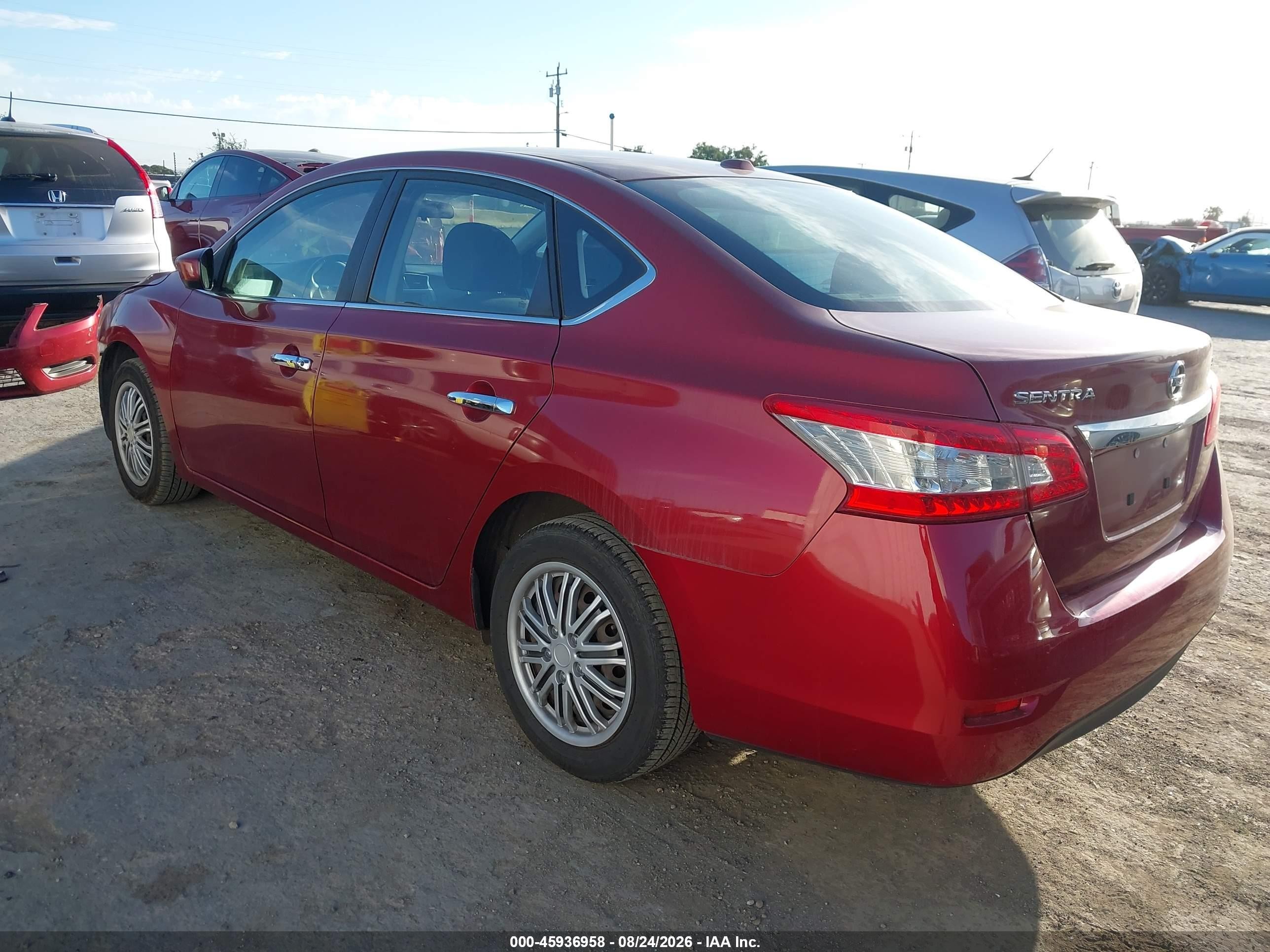 2015 Nissan Sentra Fe+ S/s/sl/sr/sv Red vin: 3N1AB7AP5FL669138