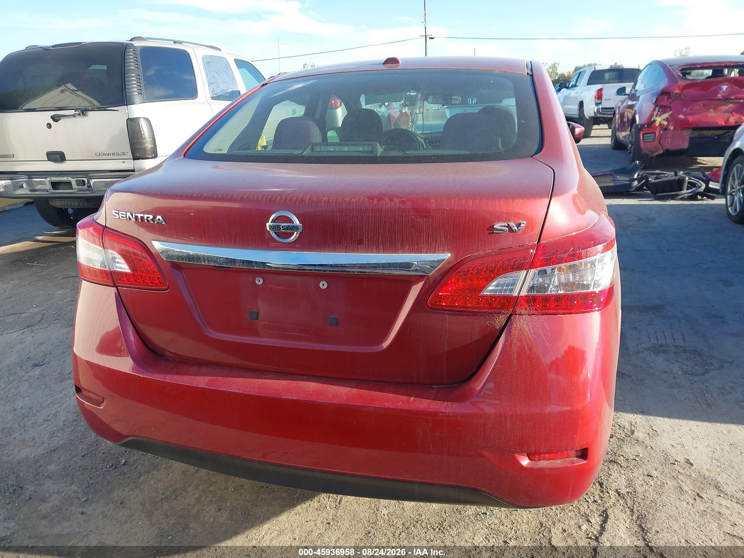 2015 Nissan Sentra Fe+ S/s/sl/sr/sv Red vin: 3N1AB7AP5FL669138