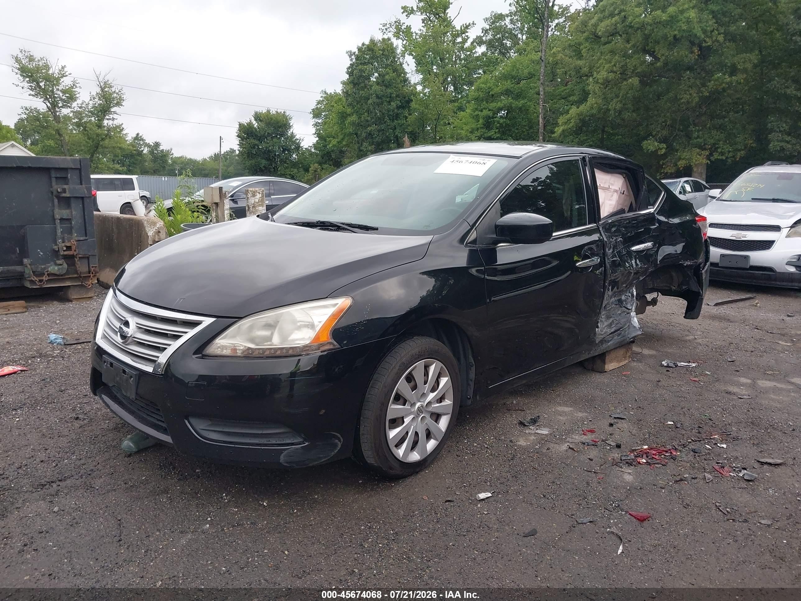 2015 Nissan Sentra Sv Black vin: 3N1AB7AP5FL685422